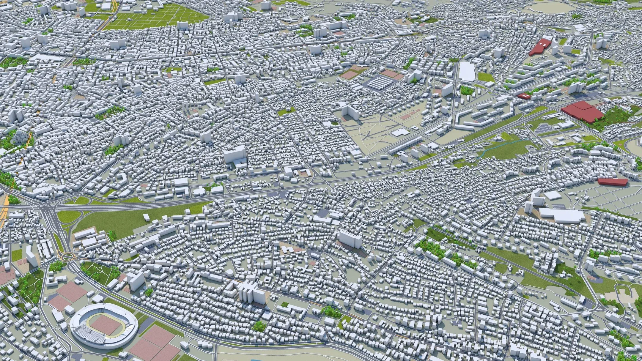 Belgrade City Serbia 3D Model 60km