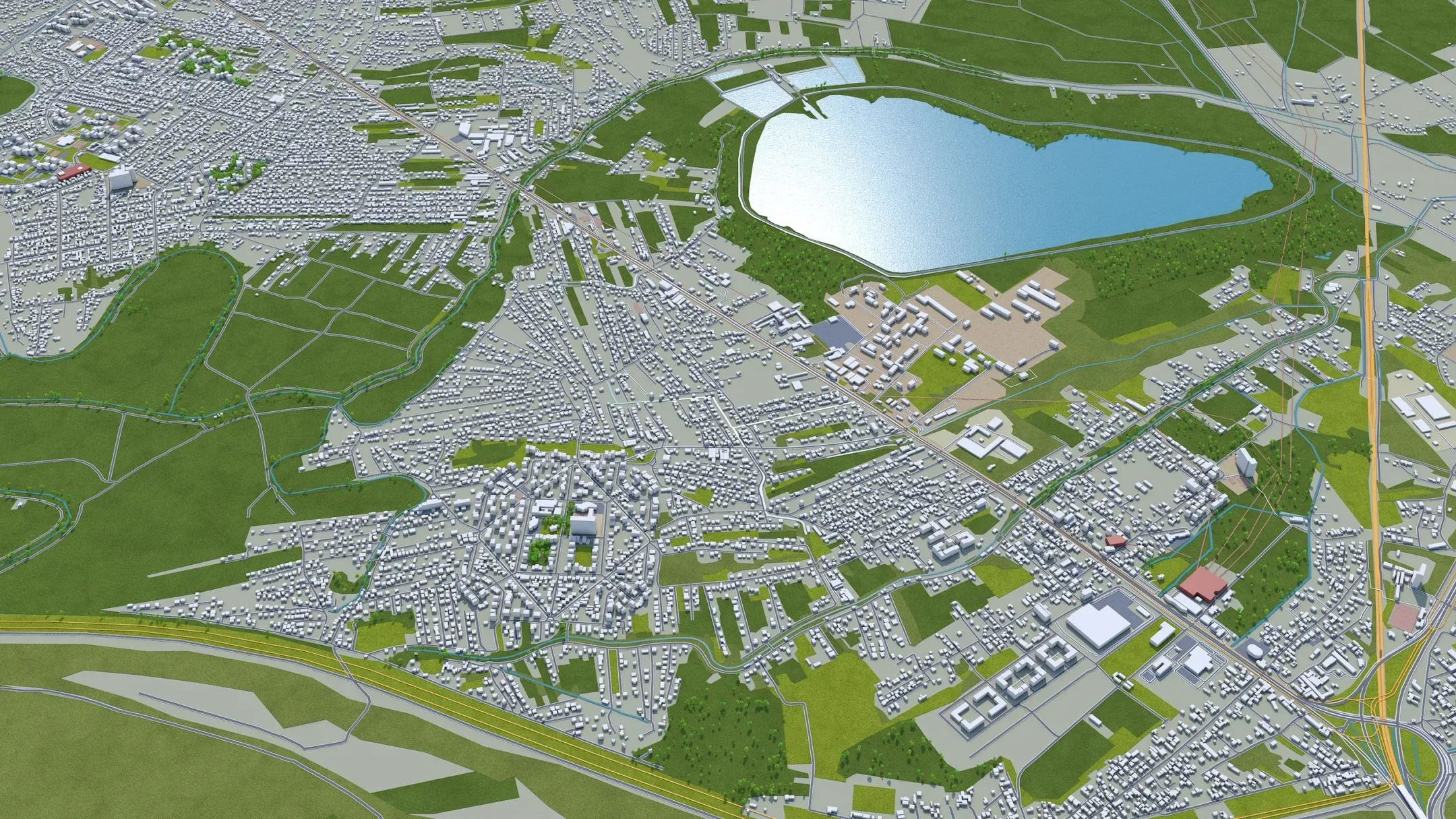 Belgrade City Serbia 3D Model 60km