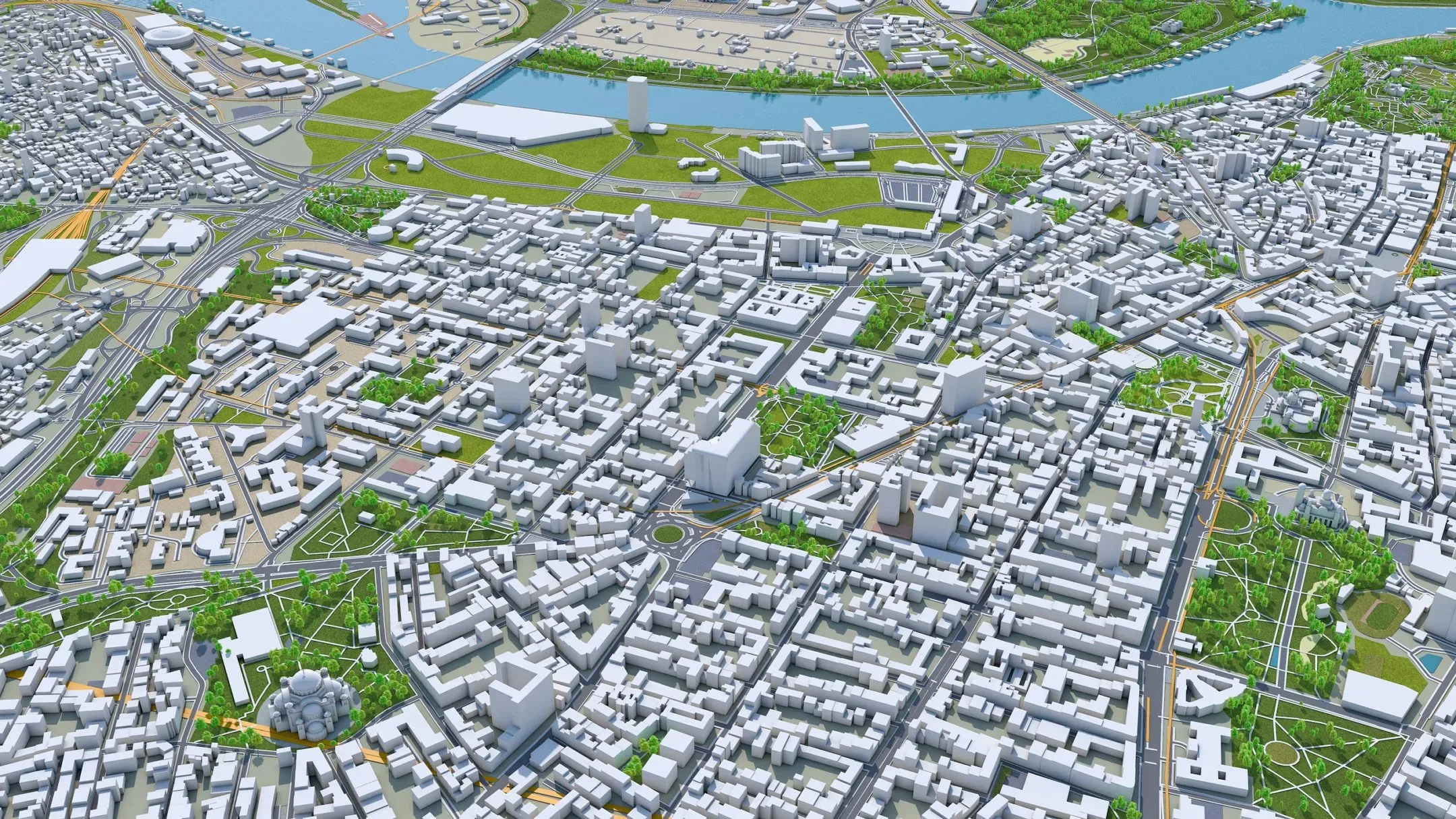 Belgrade City Serbia 3D Model 60km