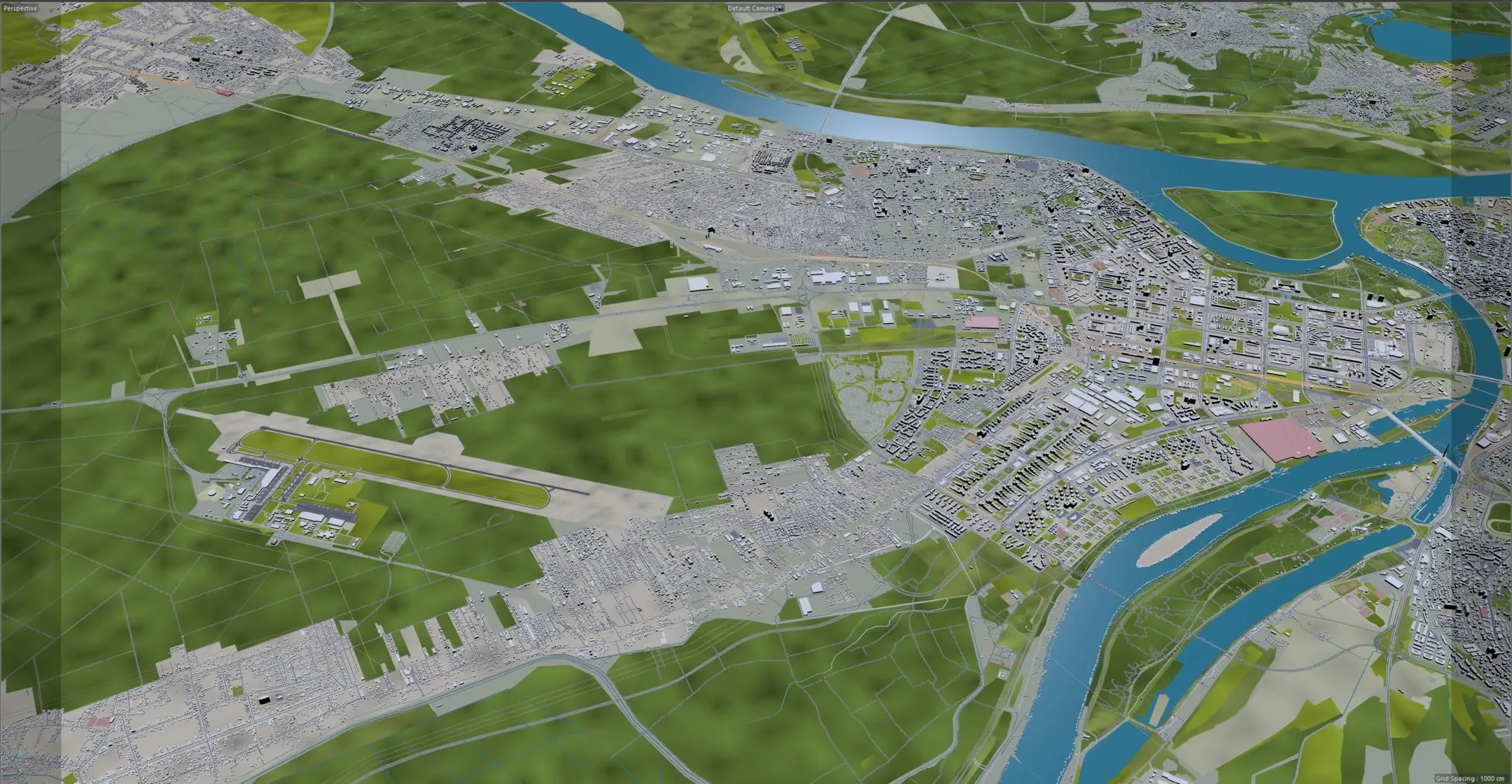 Belgrade City Serbia 3D Model 60km