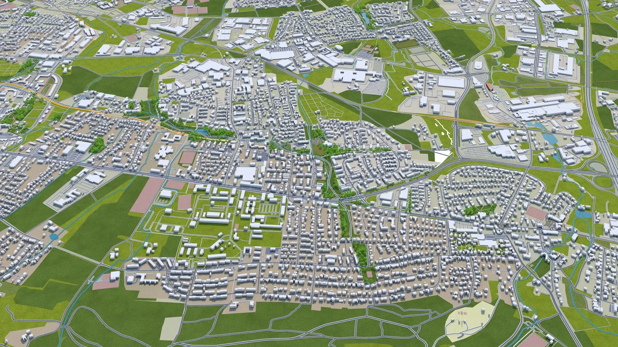 Bielefeld City Germany 3D Model 60km