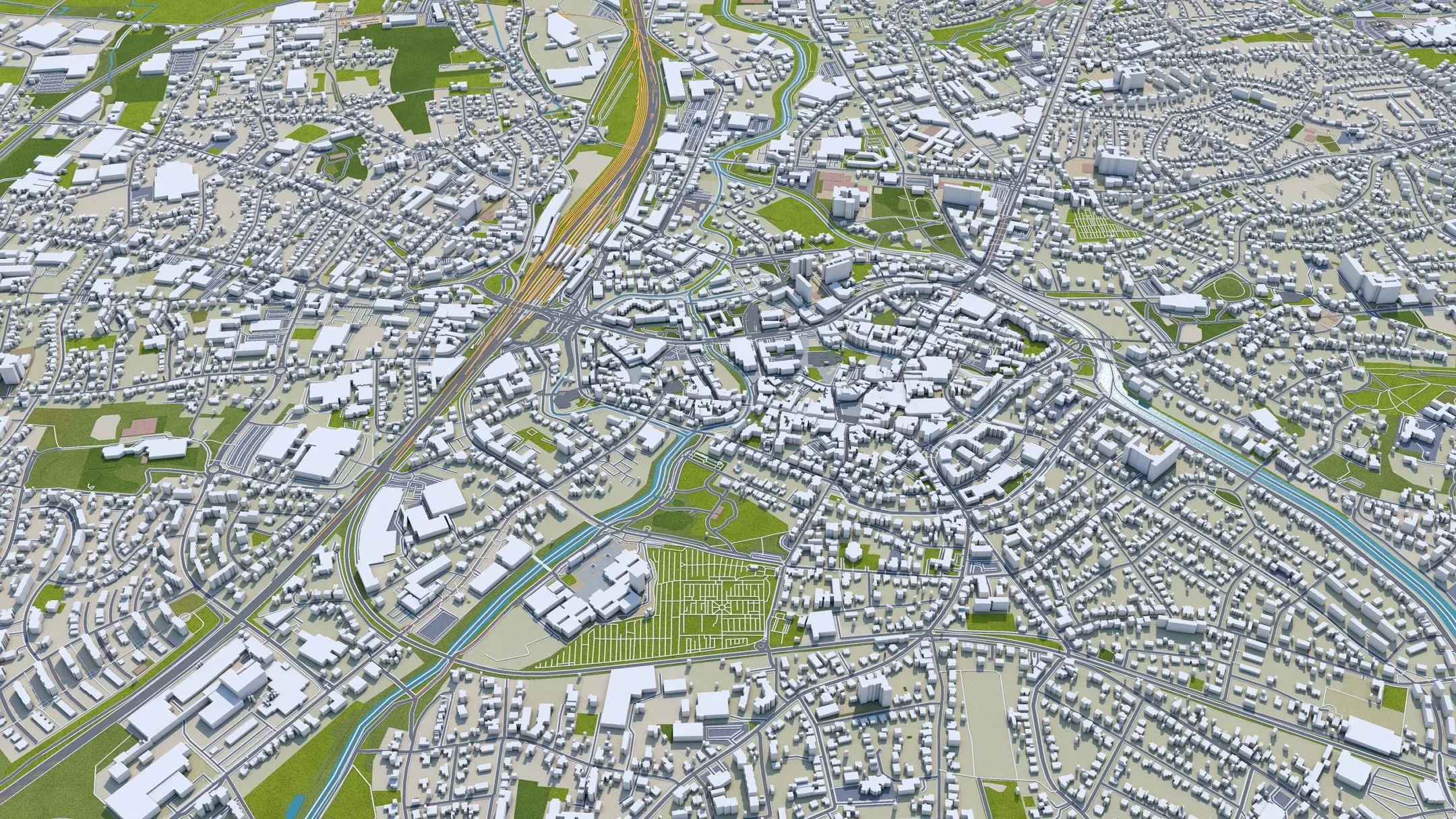 Bielefeld City Germany 3D Model 60km