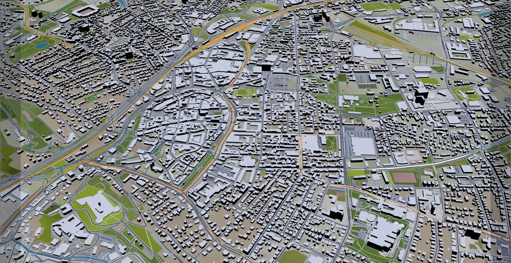 Bielefeld City Germany 3D Model 60km