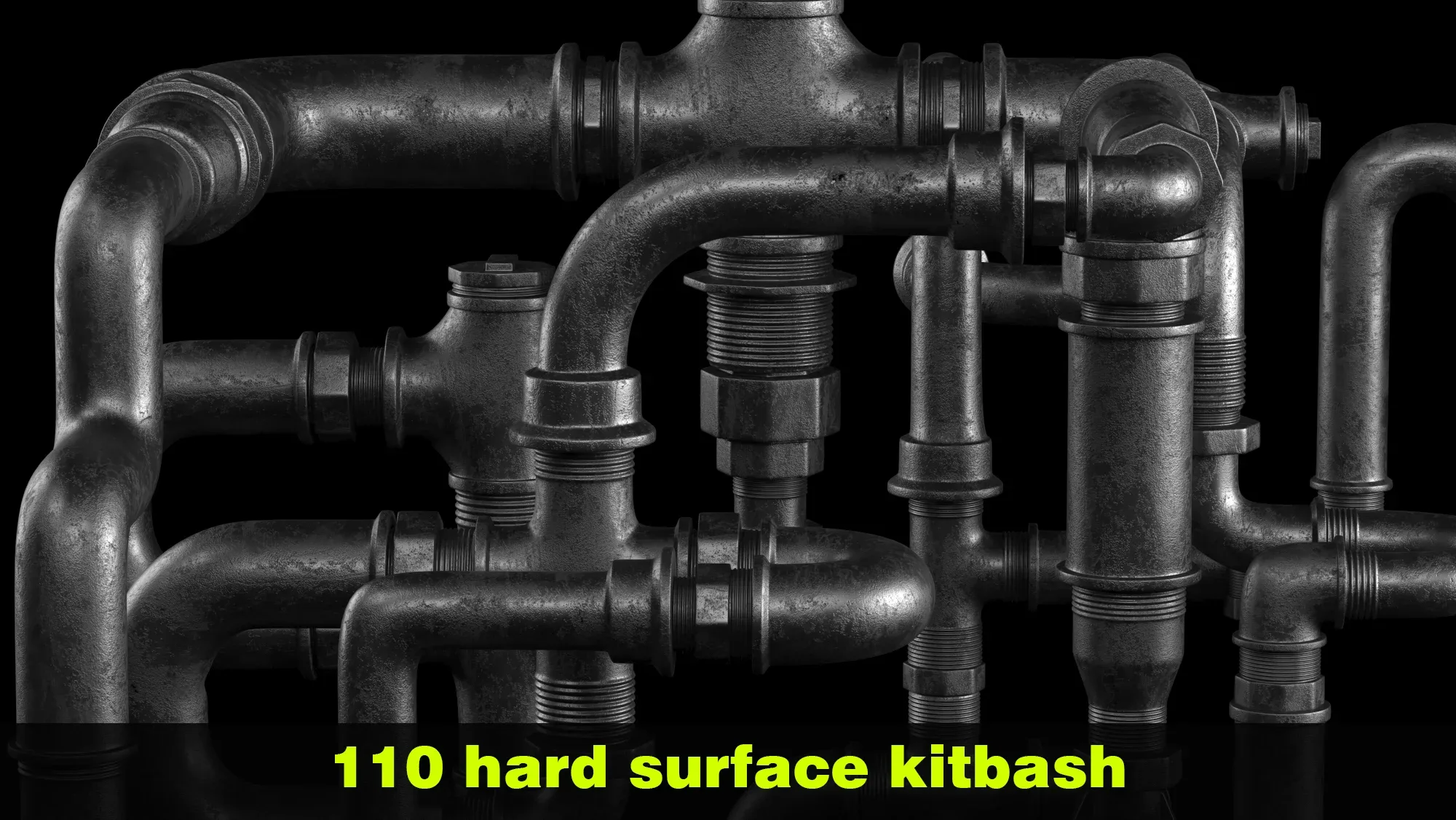 Hard Surface Kitbash - 110 Pieces