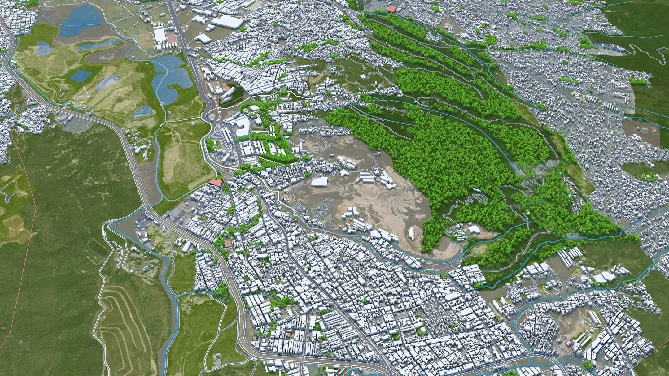 Bogota City Columbia 3D Model 50 Km