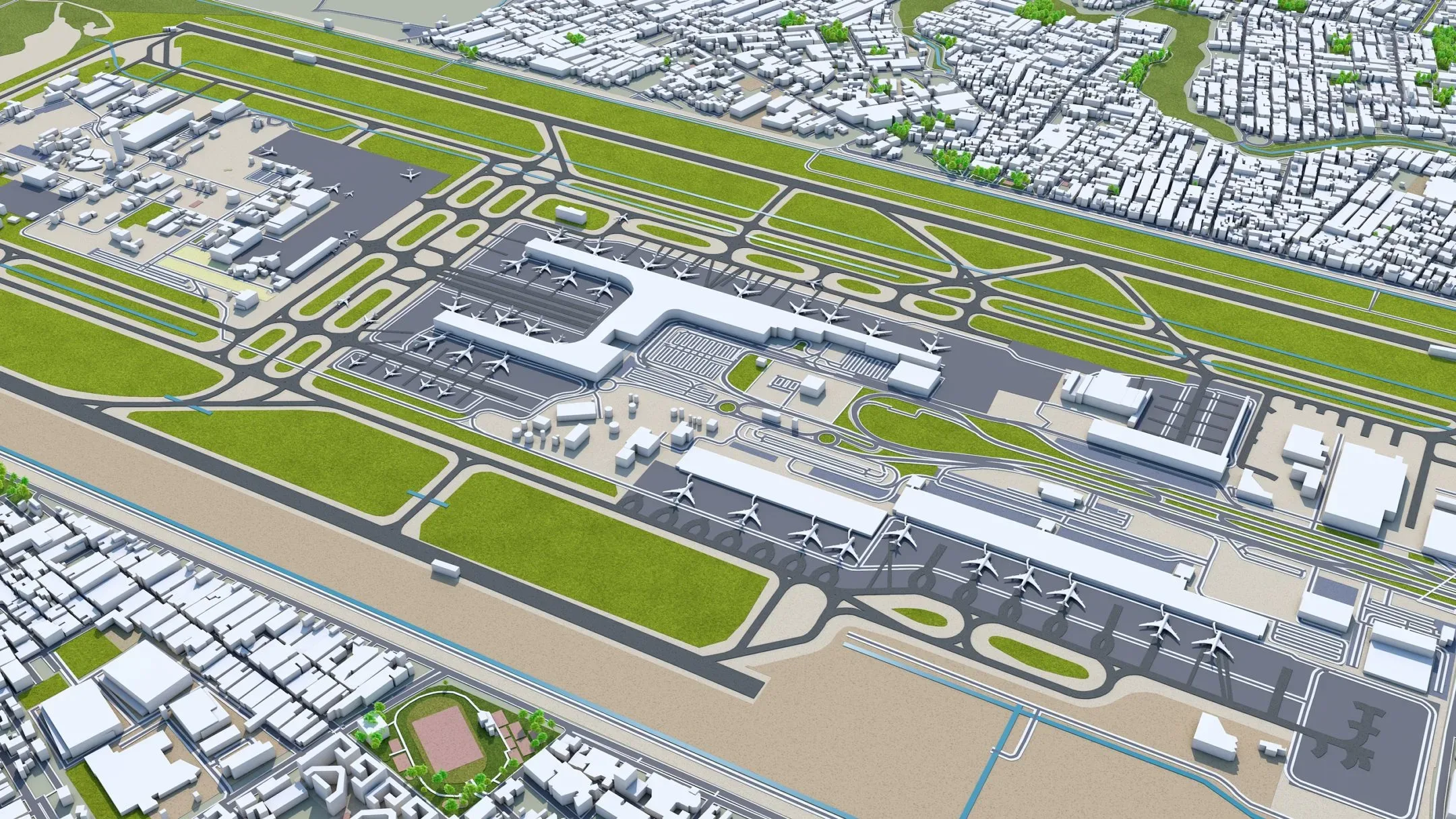 Bogota City Columbia 3D Model 50 Km