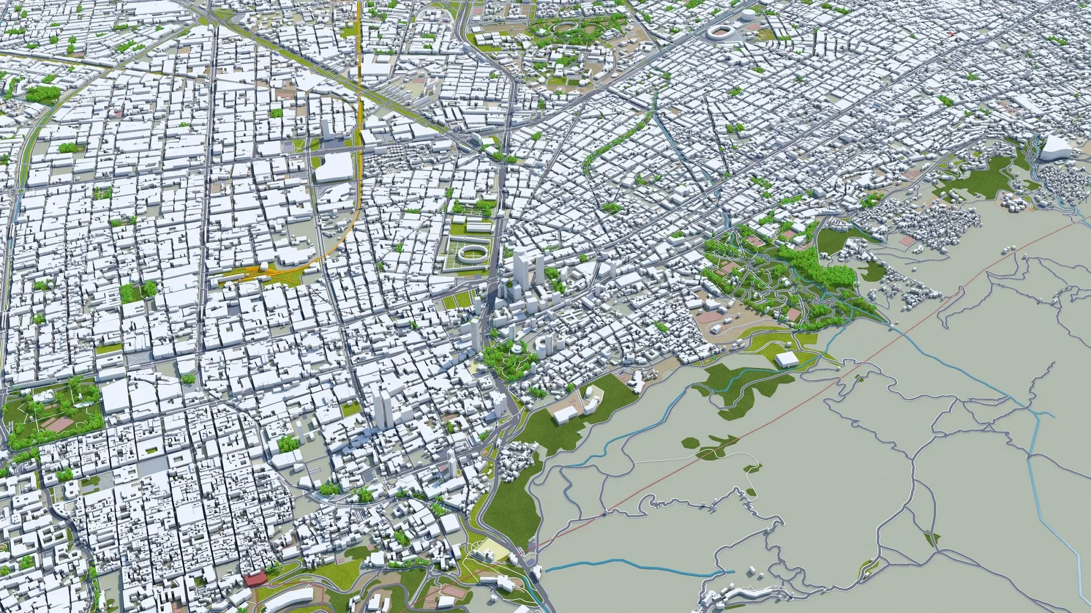 Bogota City Columbia 3D Model 50 Km