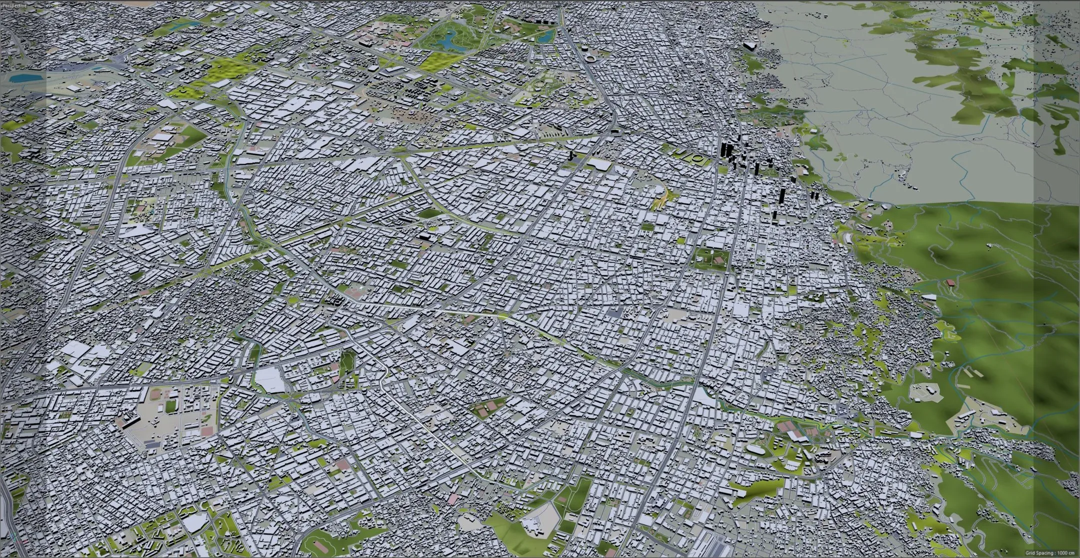 Bogota City Columbia 3D Model 50 Km