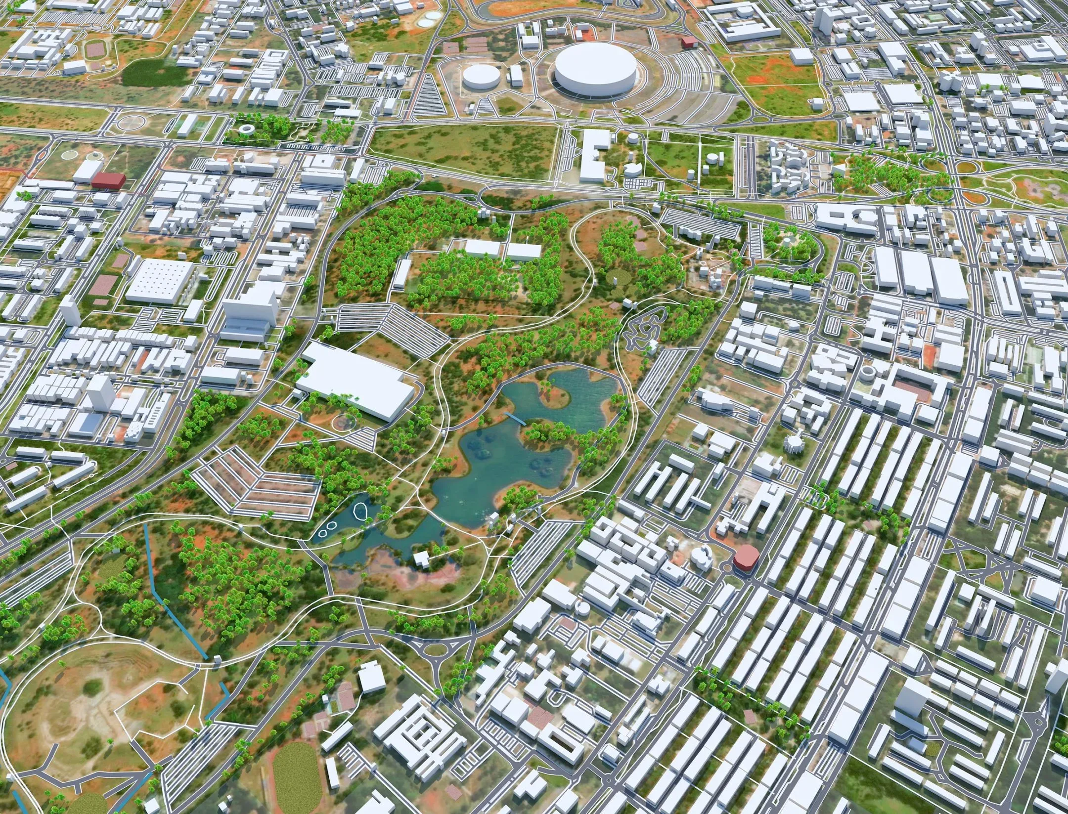 Brasilia City Brazil 3D Model 110 km