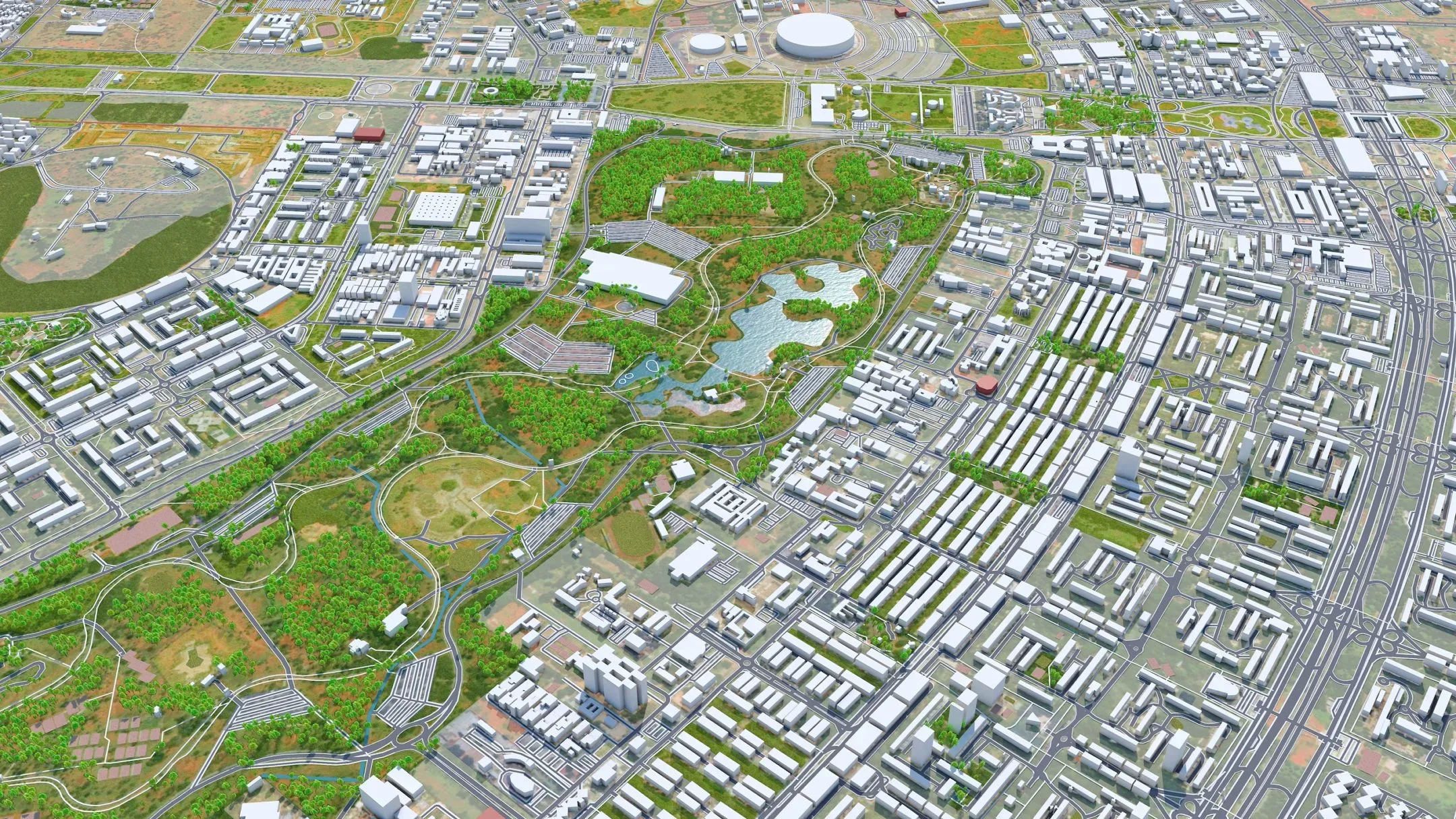 Brasilia City Brazil 3D Model 110 km