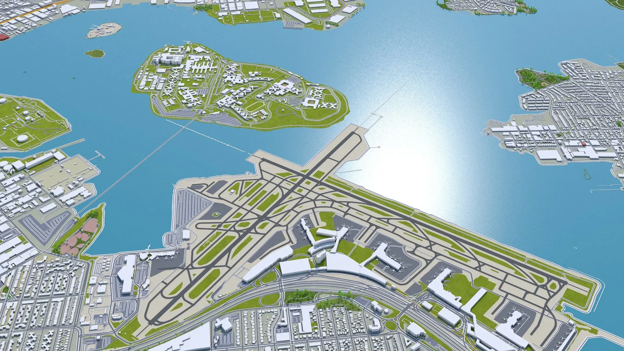 Bronx City New York 3D Model 30km