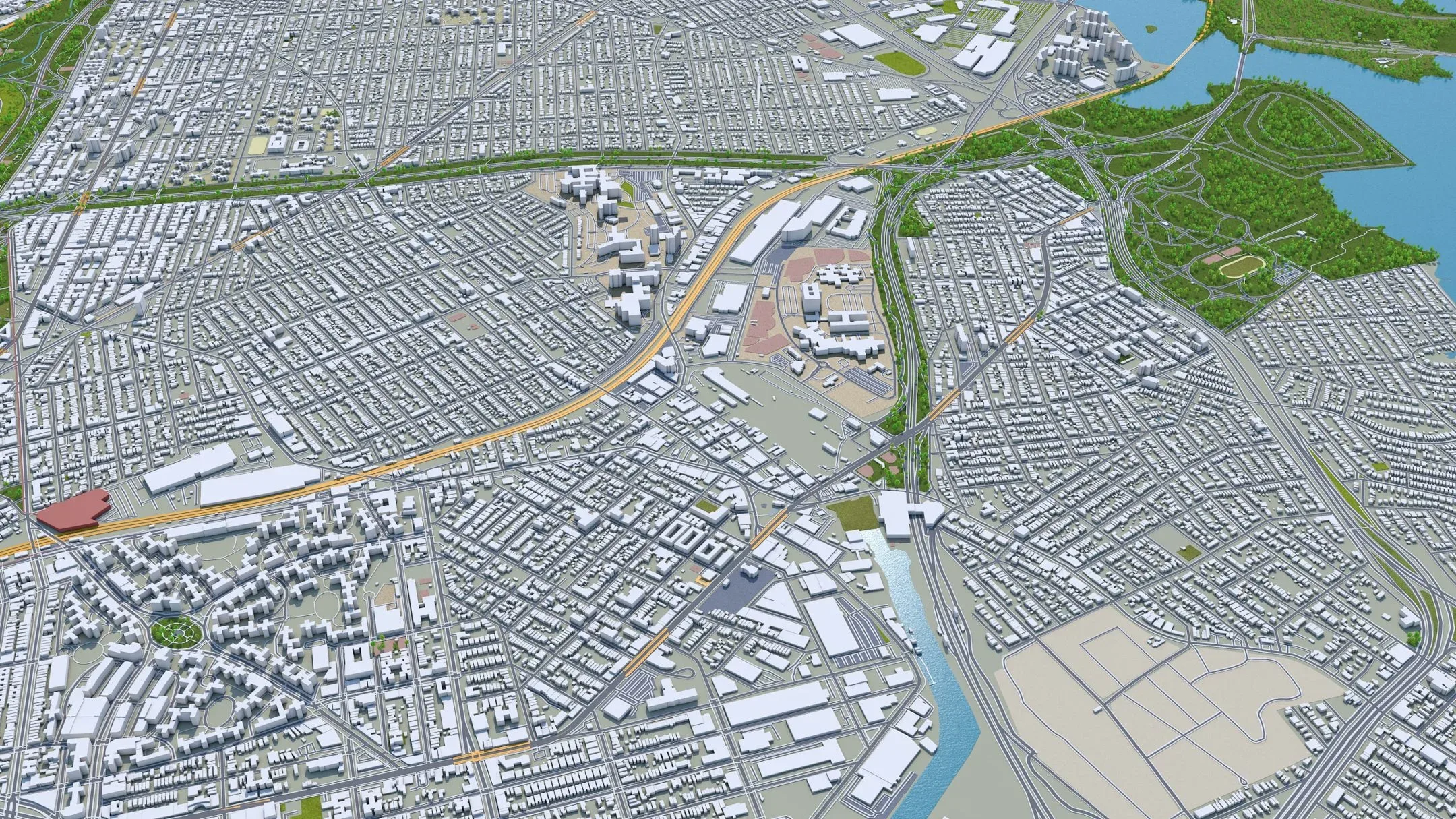Bronx City New York 3D Model 30km