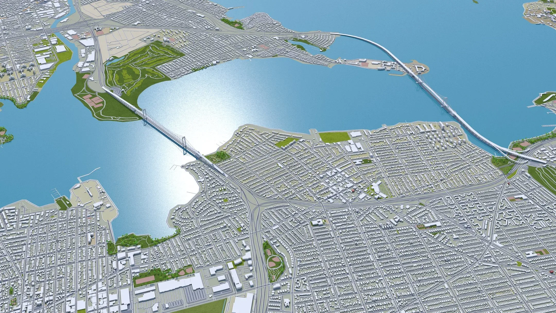 Bronx City New York 3D Model 30km