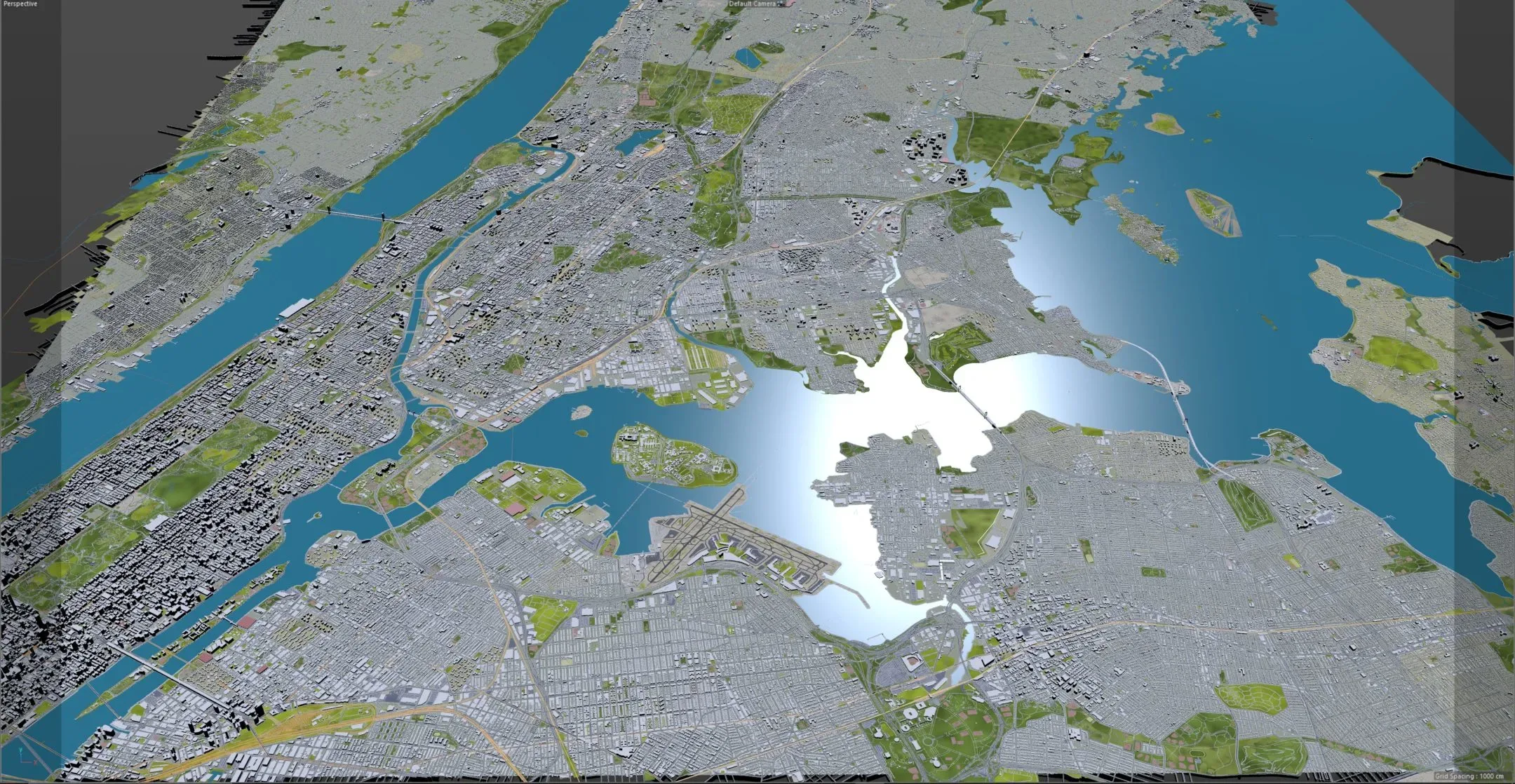 Bronx City New York 3D Model 30km