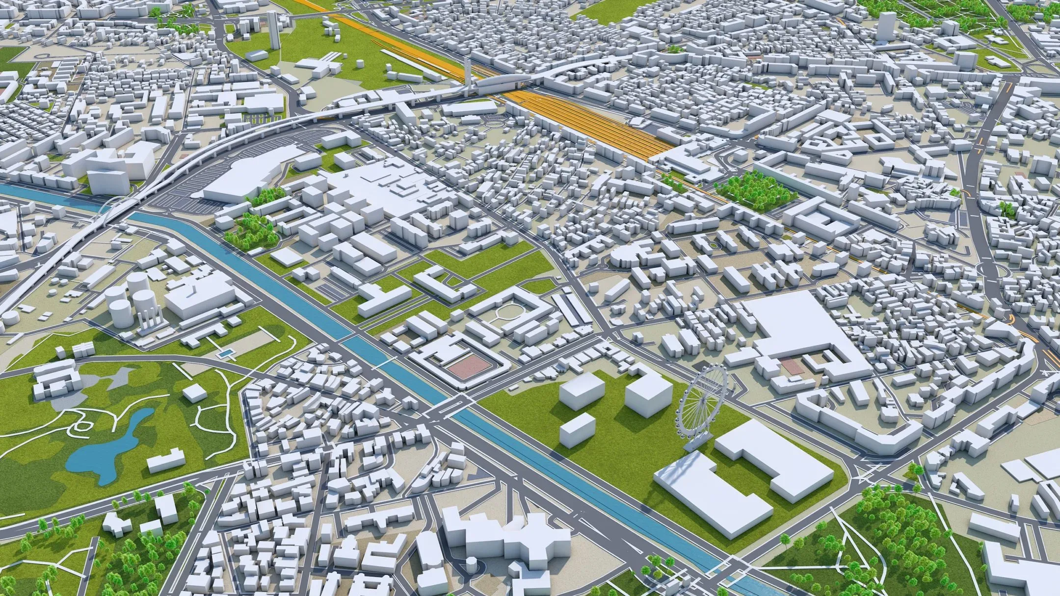 Bucharest City Romania 3D Model 40km