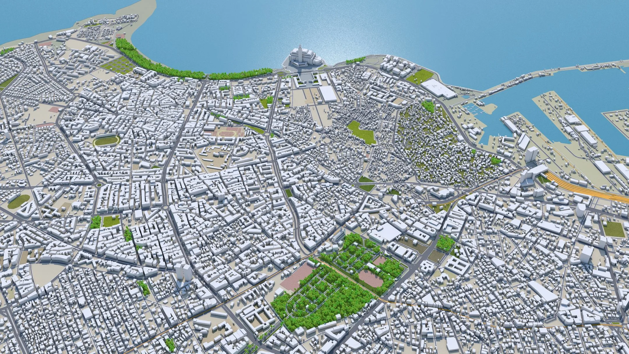 Casablanca City Morocco 3D Model 50km