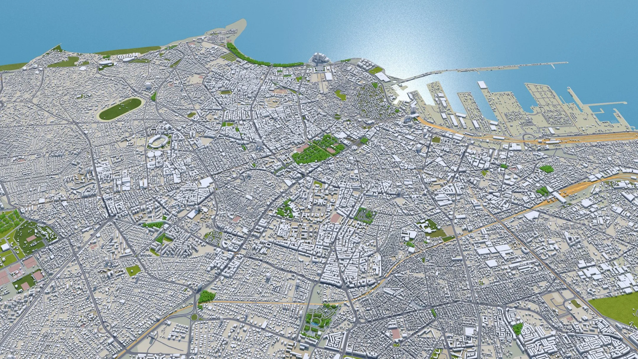 Casablanca City Morocco 3D Model 50km