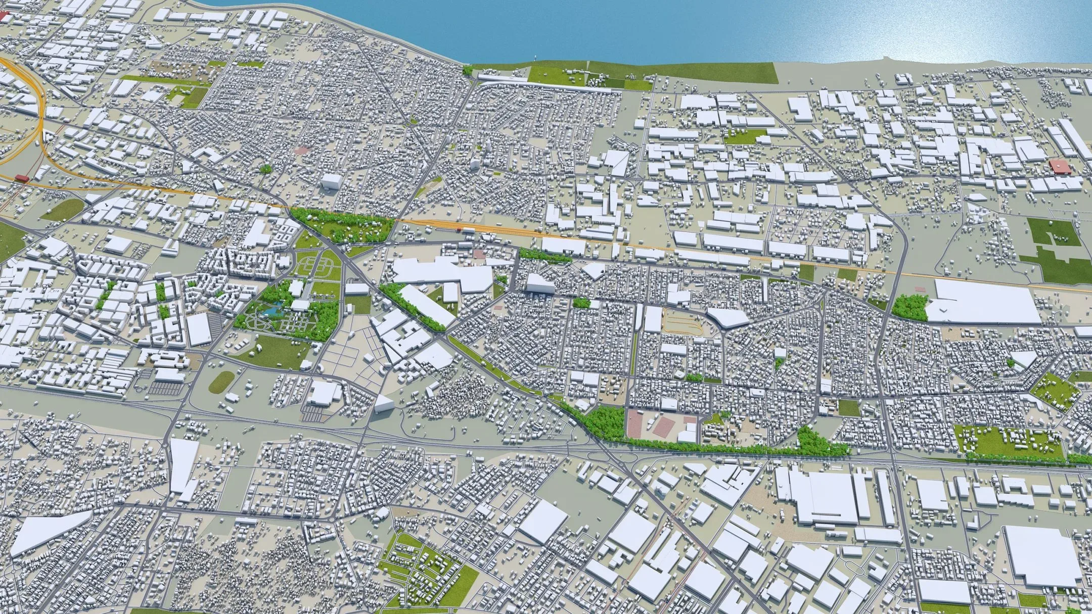 Casablanca City Morocco 3D Model 50km