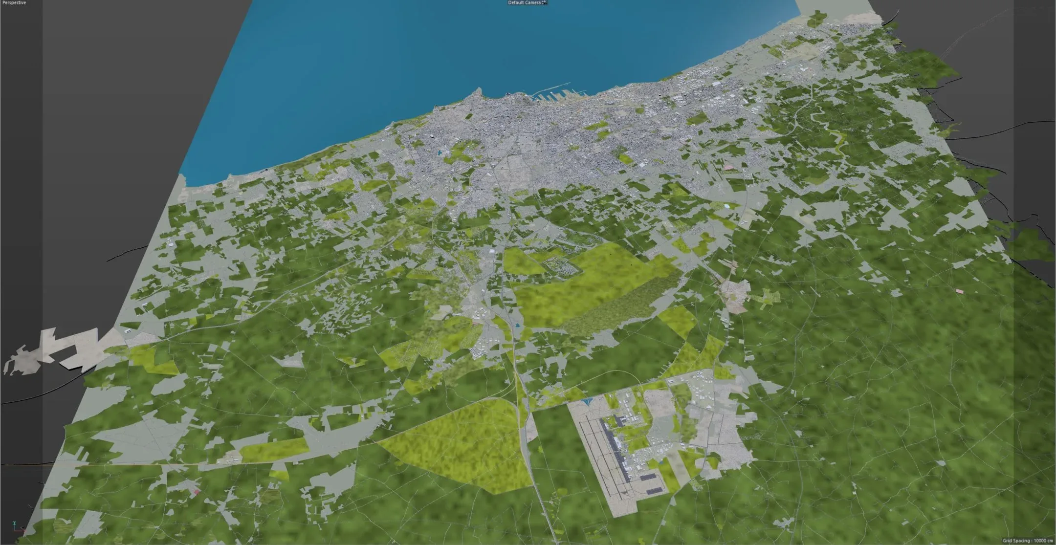 Casablanca City Morocco 3D Model 50km