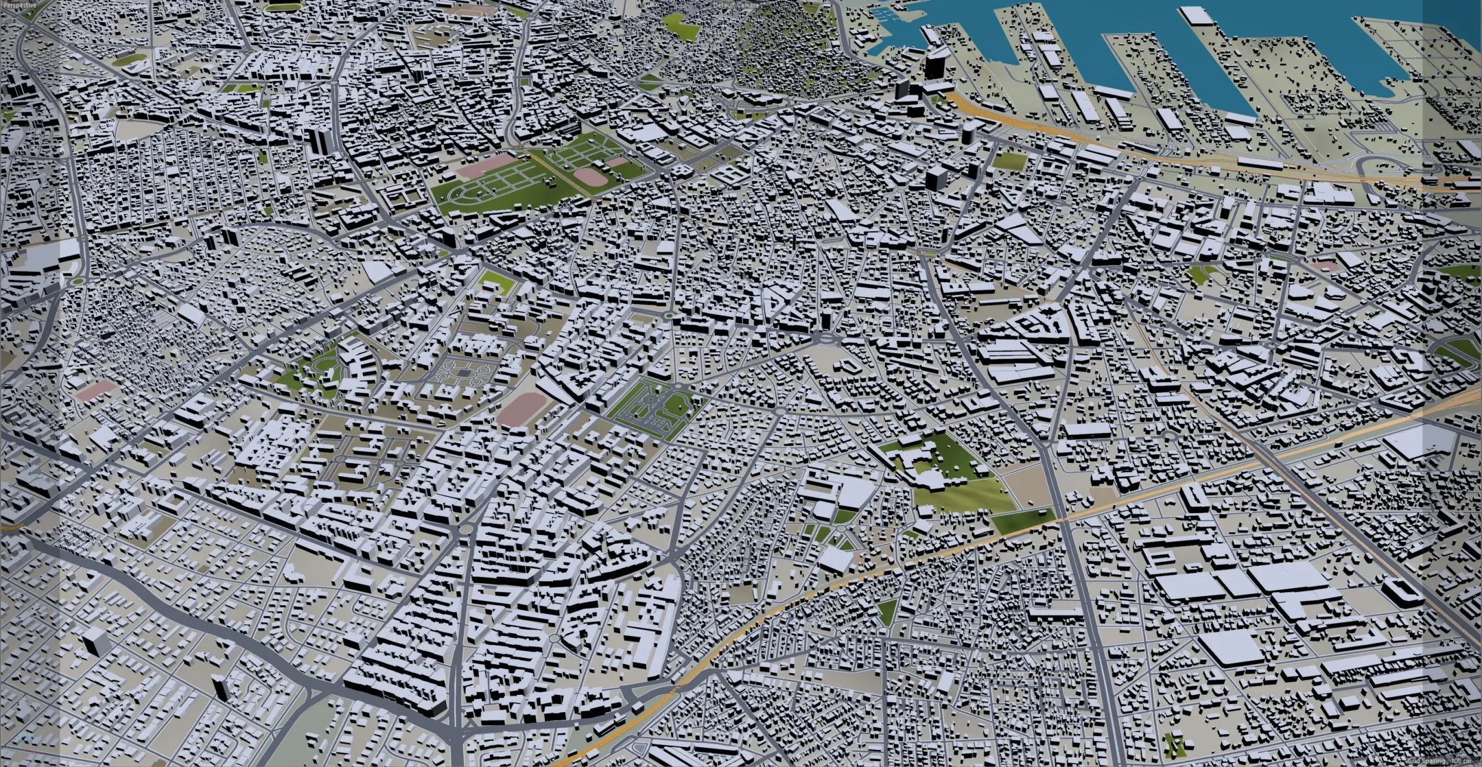 Casablanca City Morocco 3D Model 50km