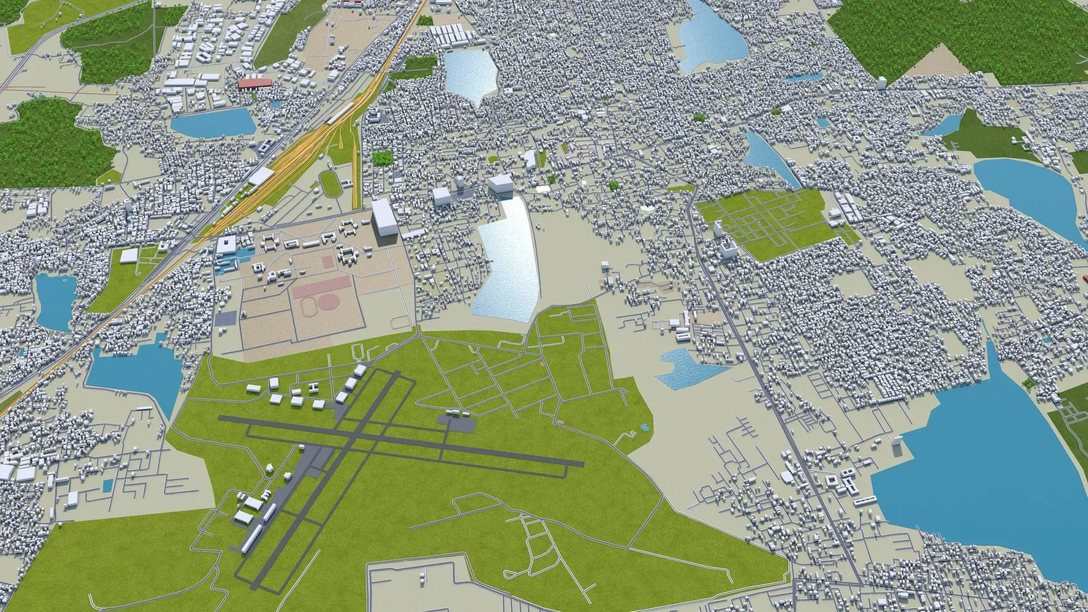 Chennai City India 3D Model 60Km