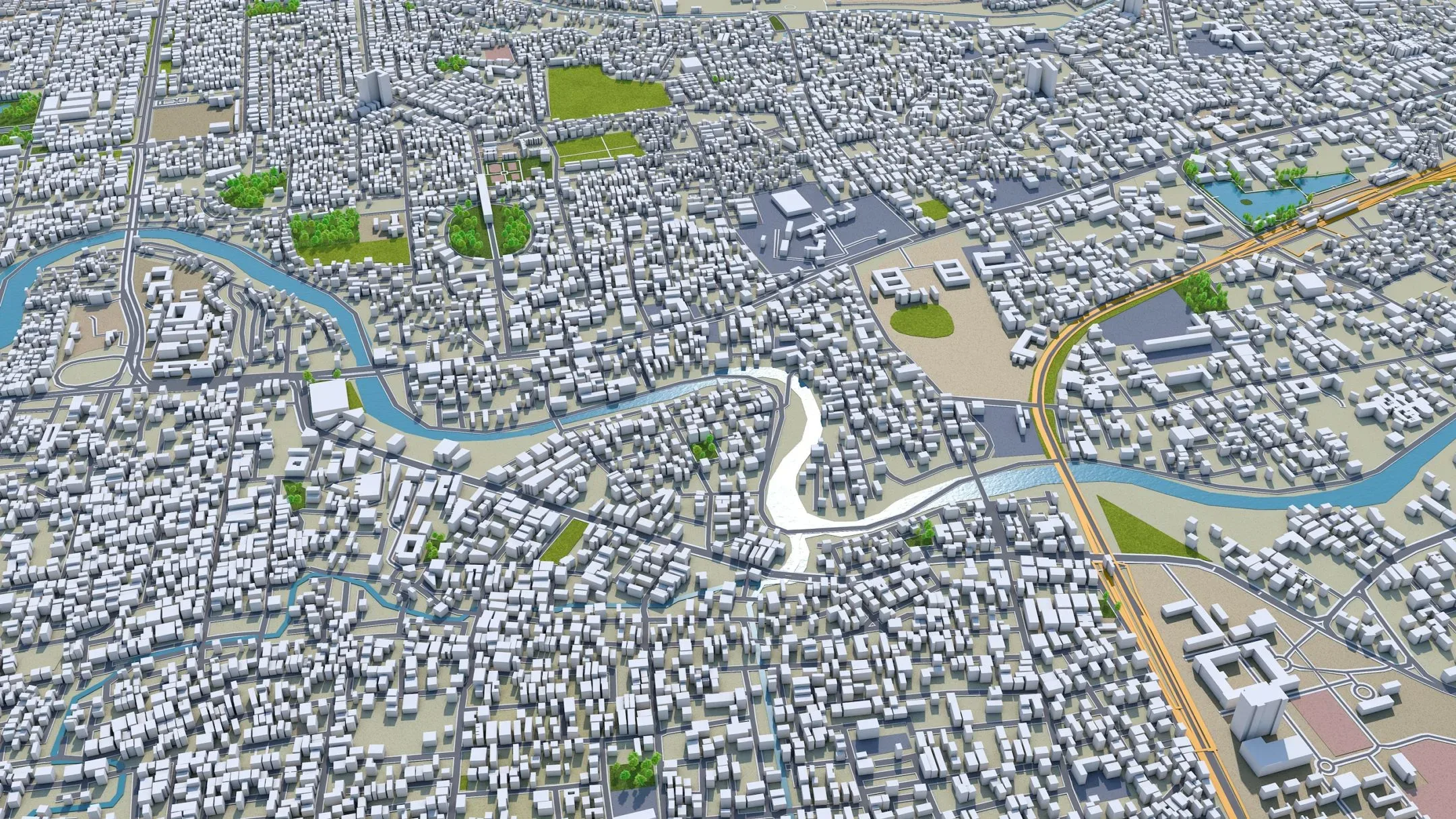 Chennai City India 3D Model 60Km