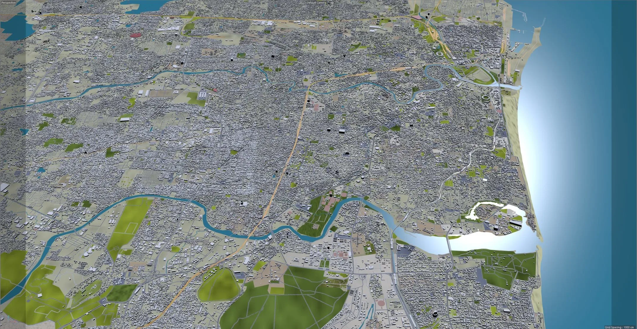 Chennai City India 3D Model 60Km