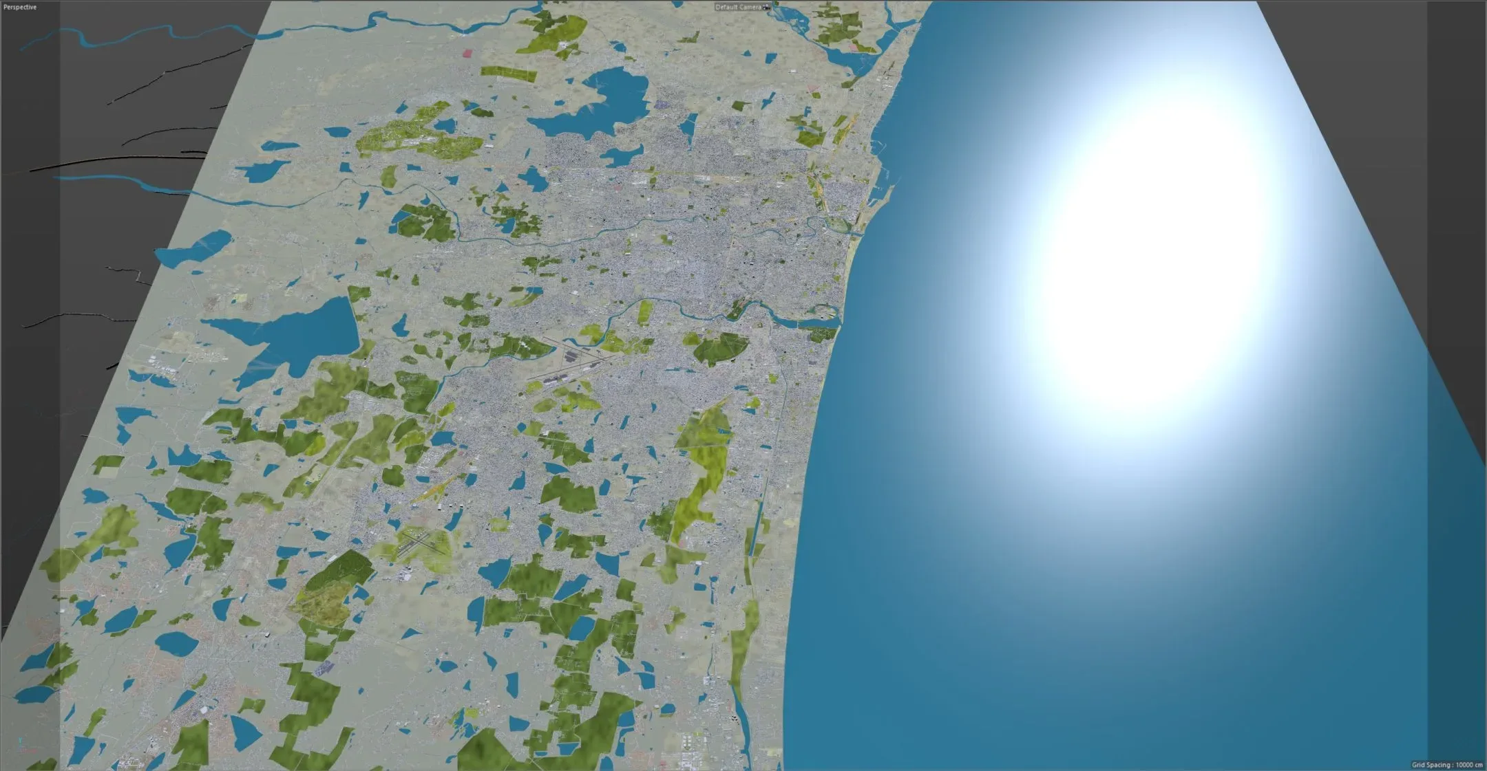 Chennai City India 3D Model 60Km