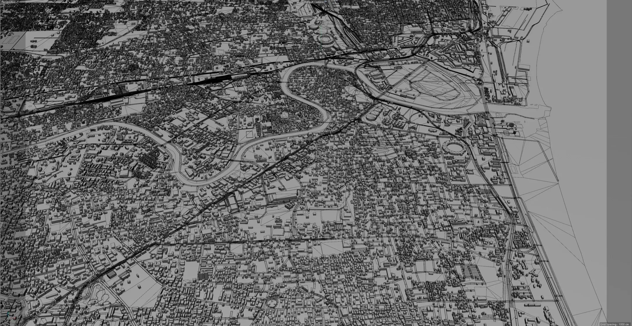 Chennai City India 3D Model 60Km