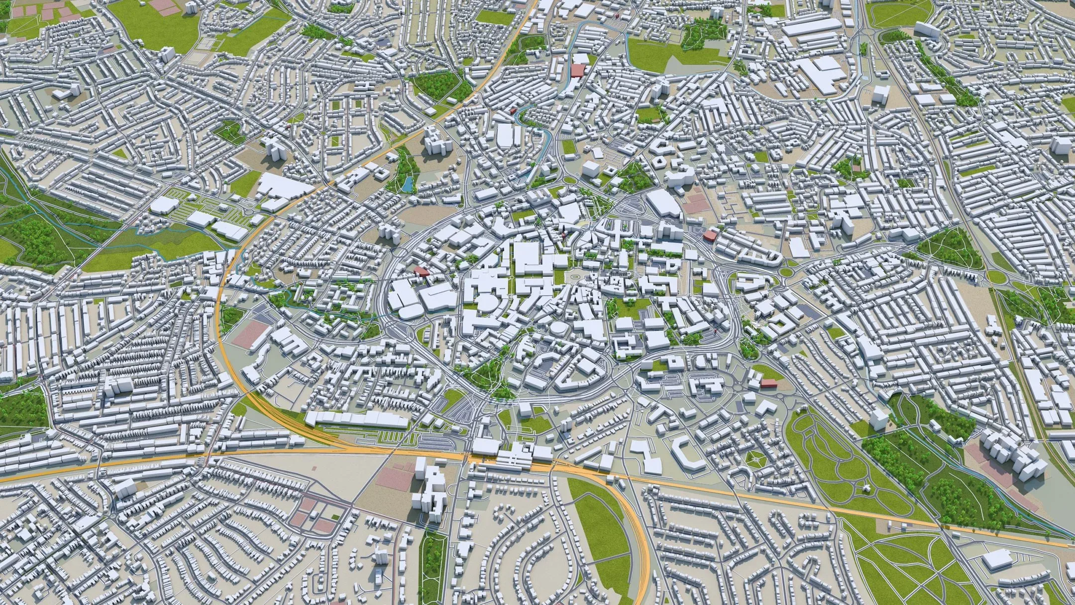 Coventry City England 3D Model 30Km