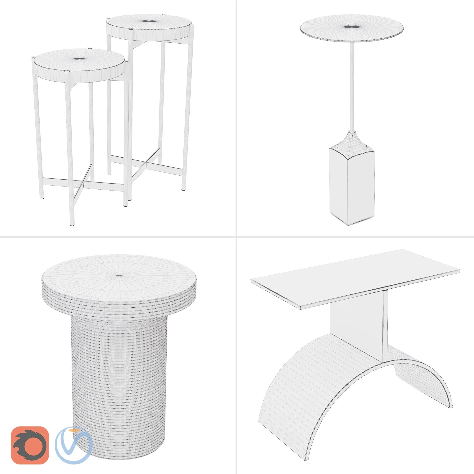 Side Tables Set 02 - 3D Model