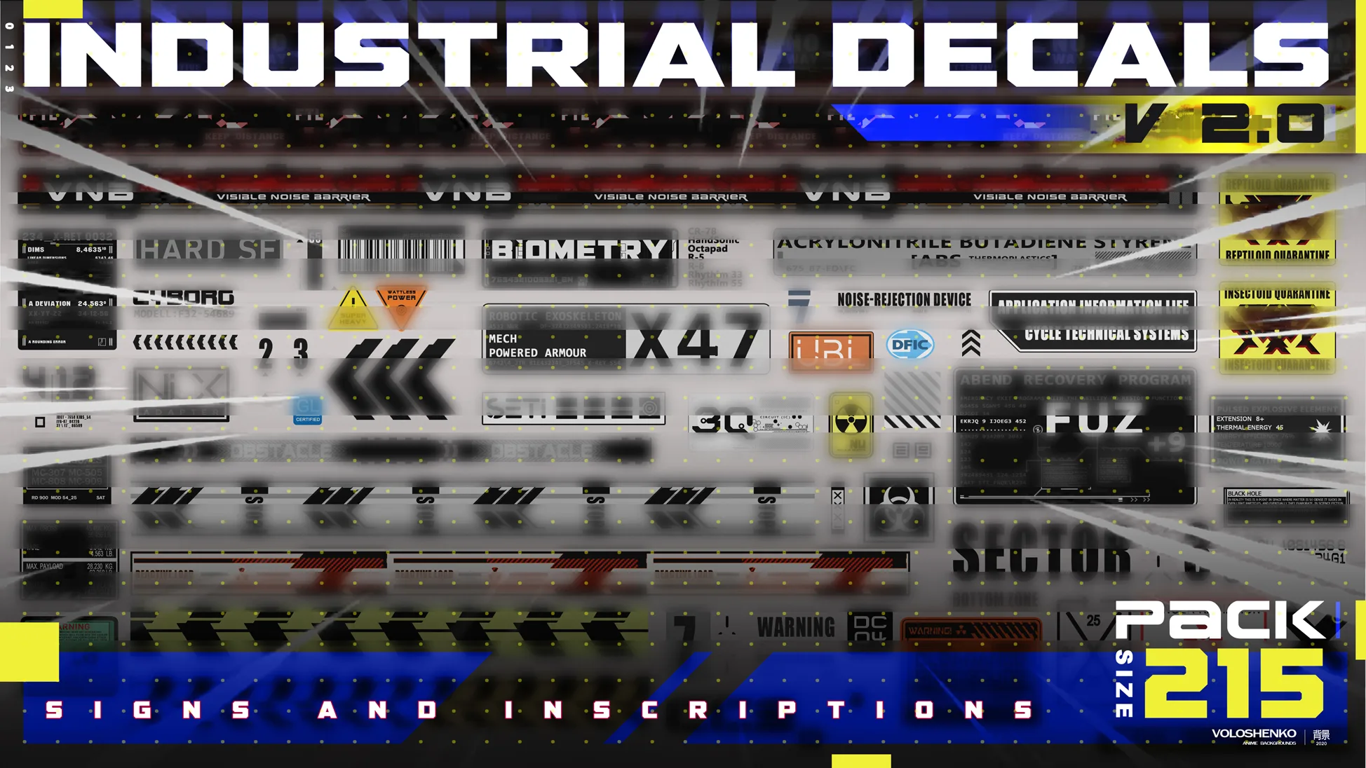 Industrial Decals Kitbash 215+ V2.0