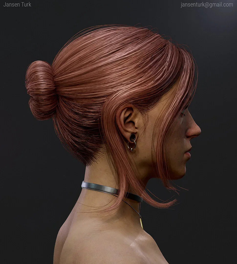 Real-Time Ponytail + Bun Hair Assets