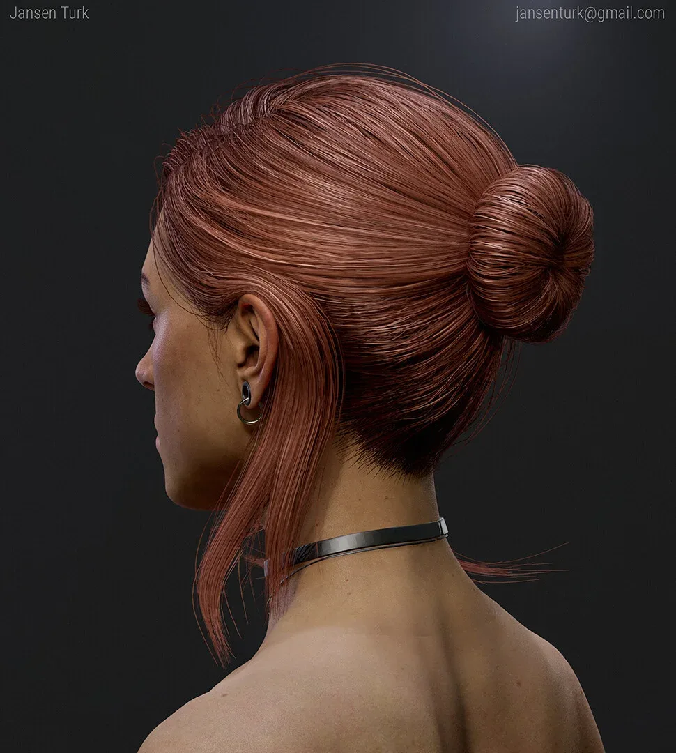 Real-Time Ponytail + Bun Hair Assets