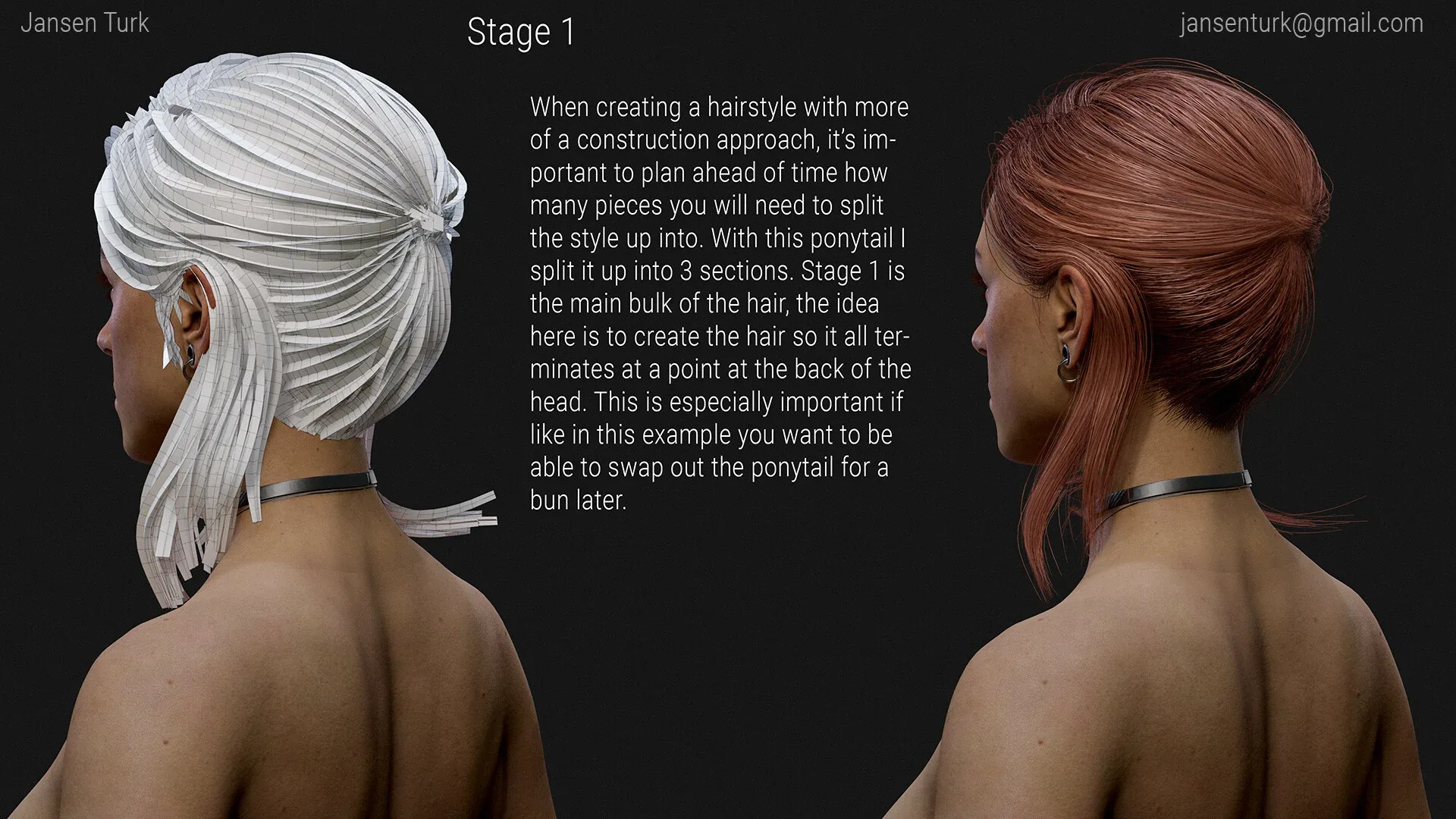 Real-Time Ponytail + Bun Hair Assets