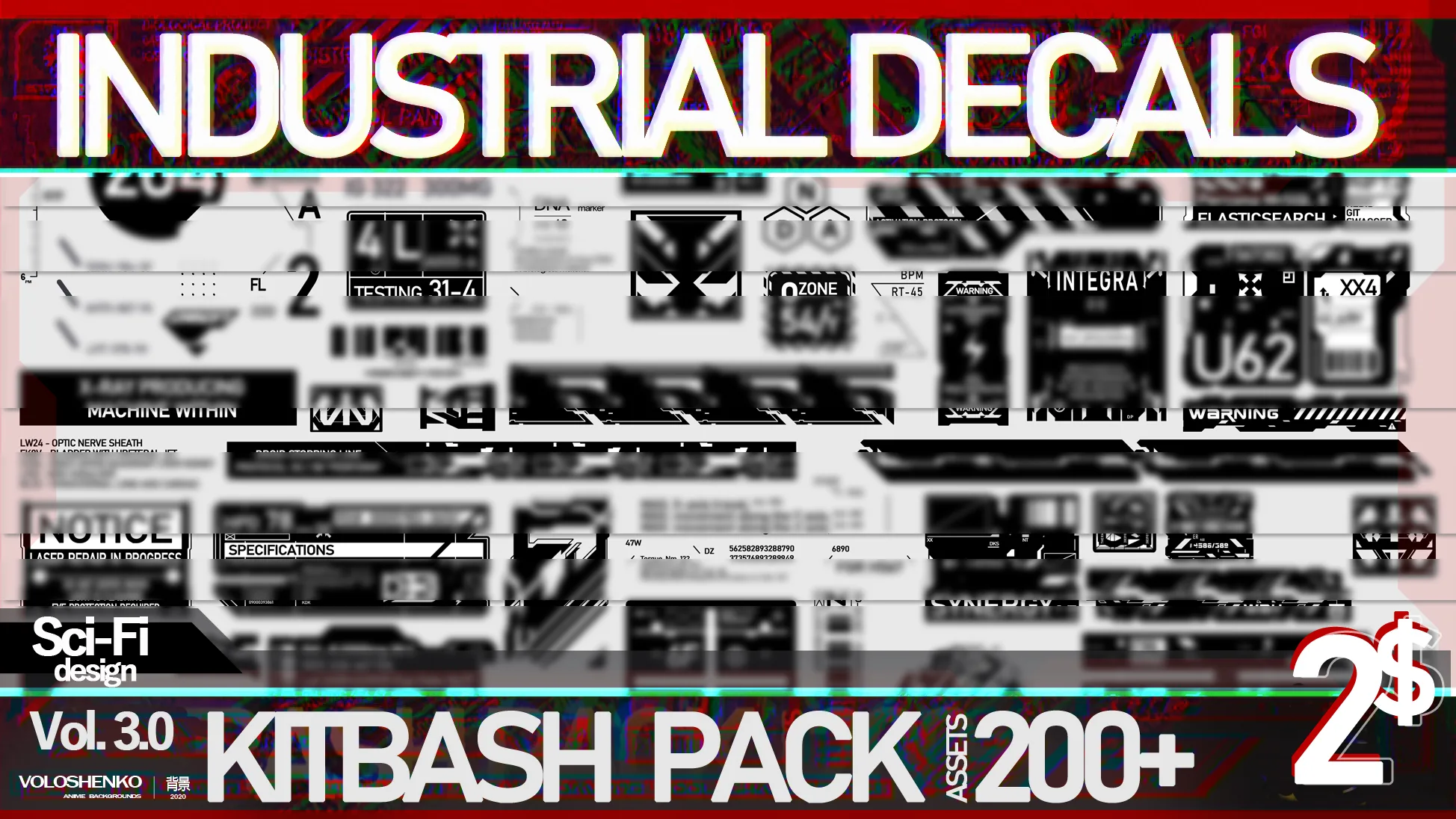 SCI-FI Decals Kitbash PACK 200+