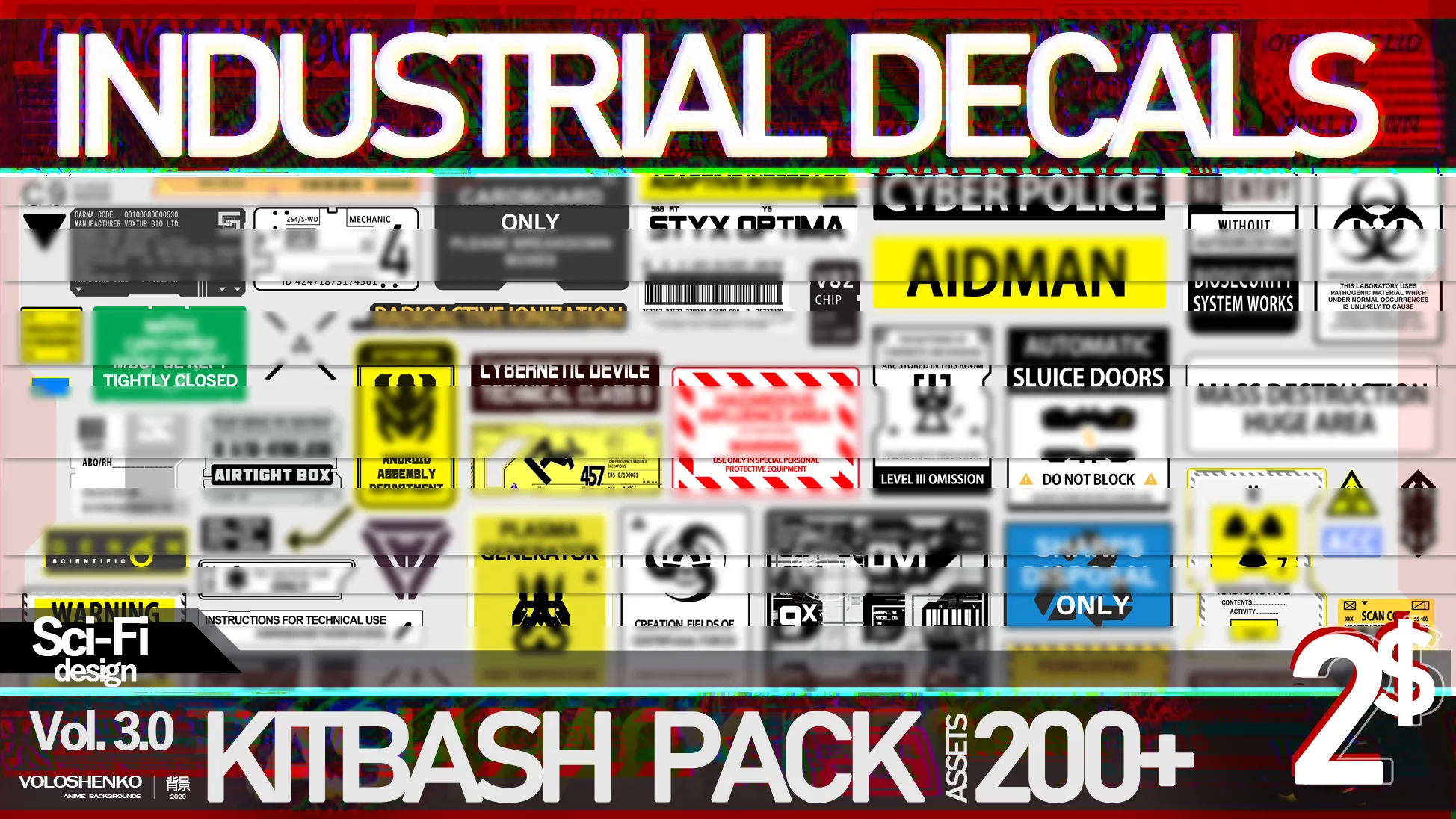 SCI-FI Decals Kitbash PACK 200+