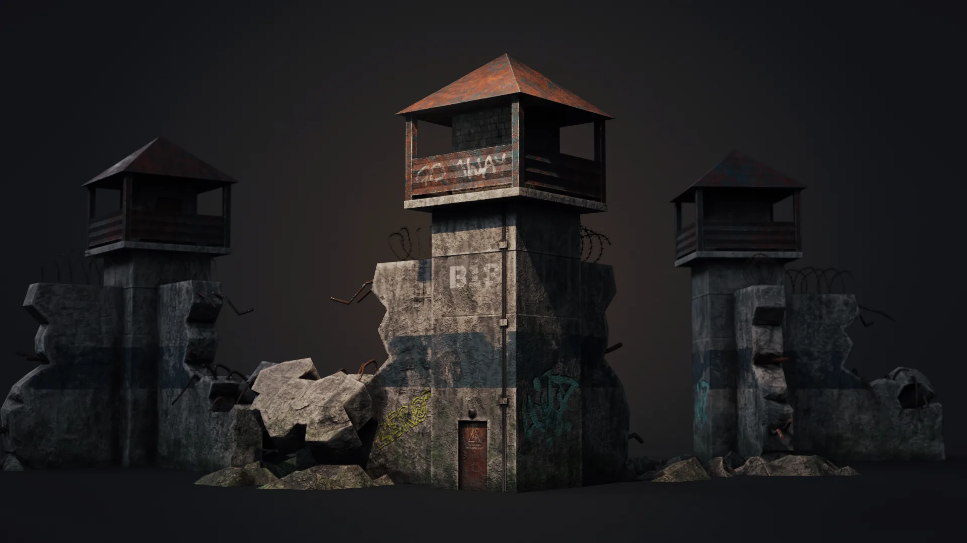 Prison Tower Low-Poly 3D Model