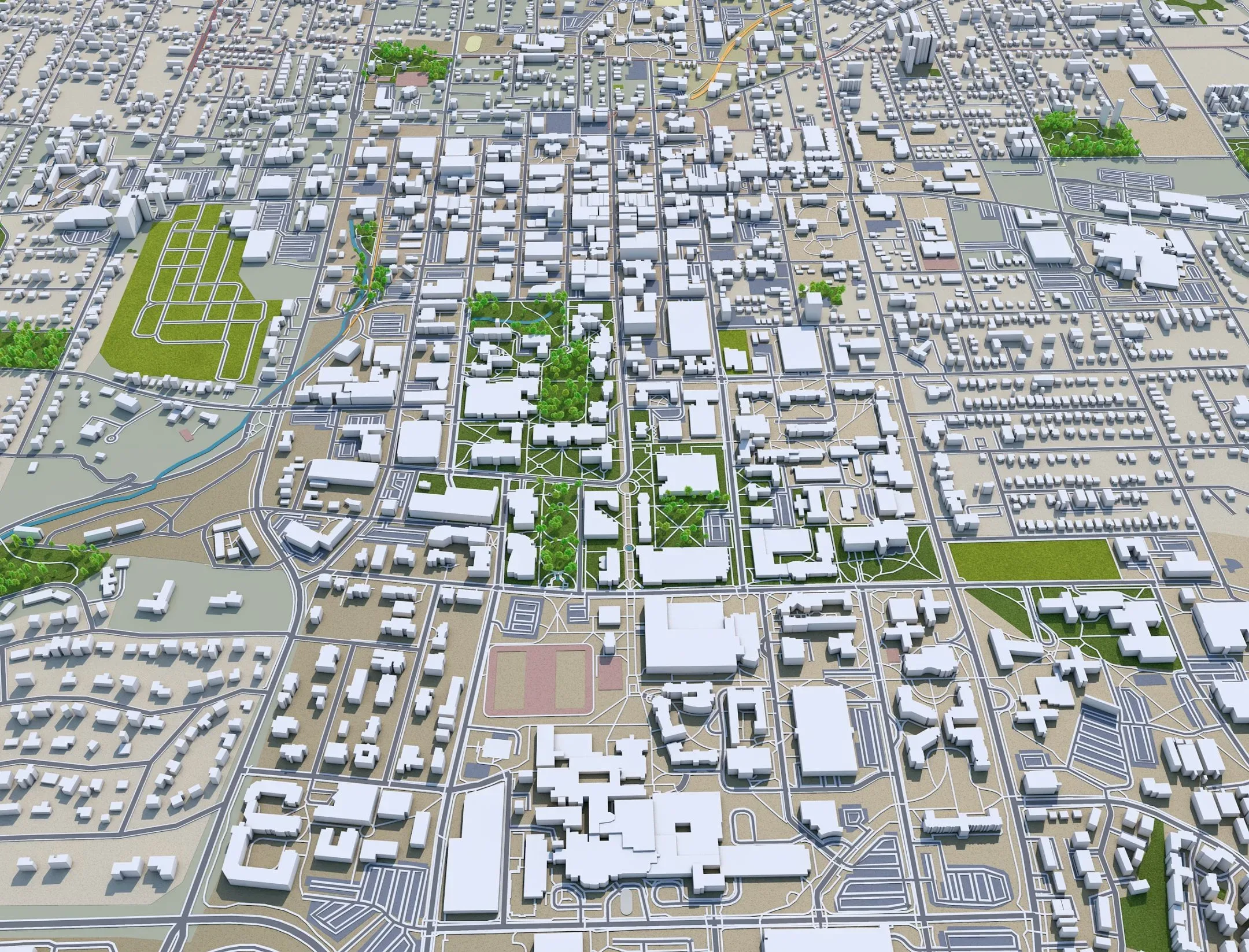 Columbia Missouri City USA 3D Model 40KM