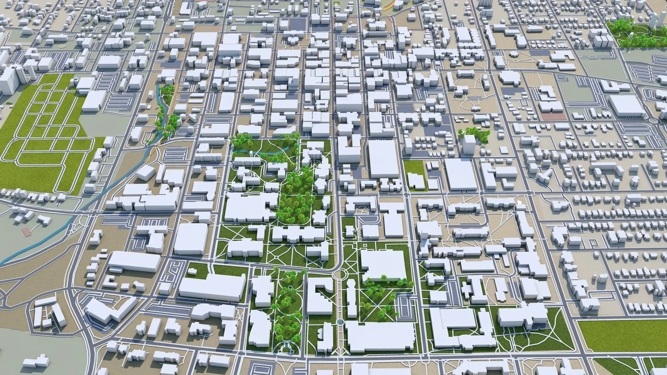 Columbia Missouri City USA 3D Model 40KM