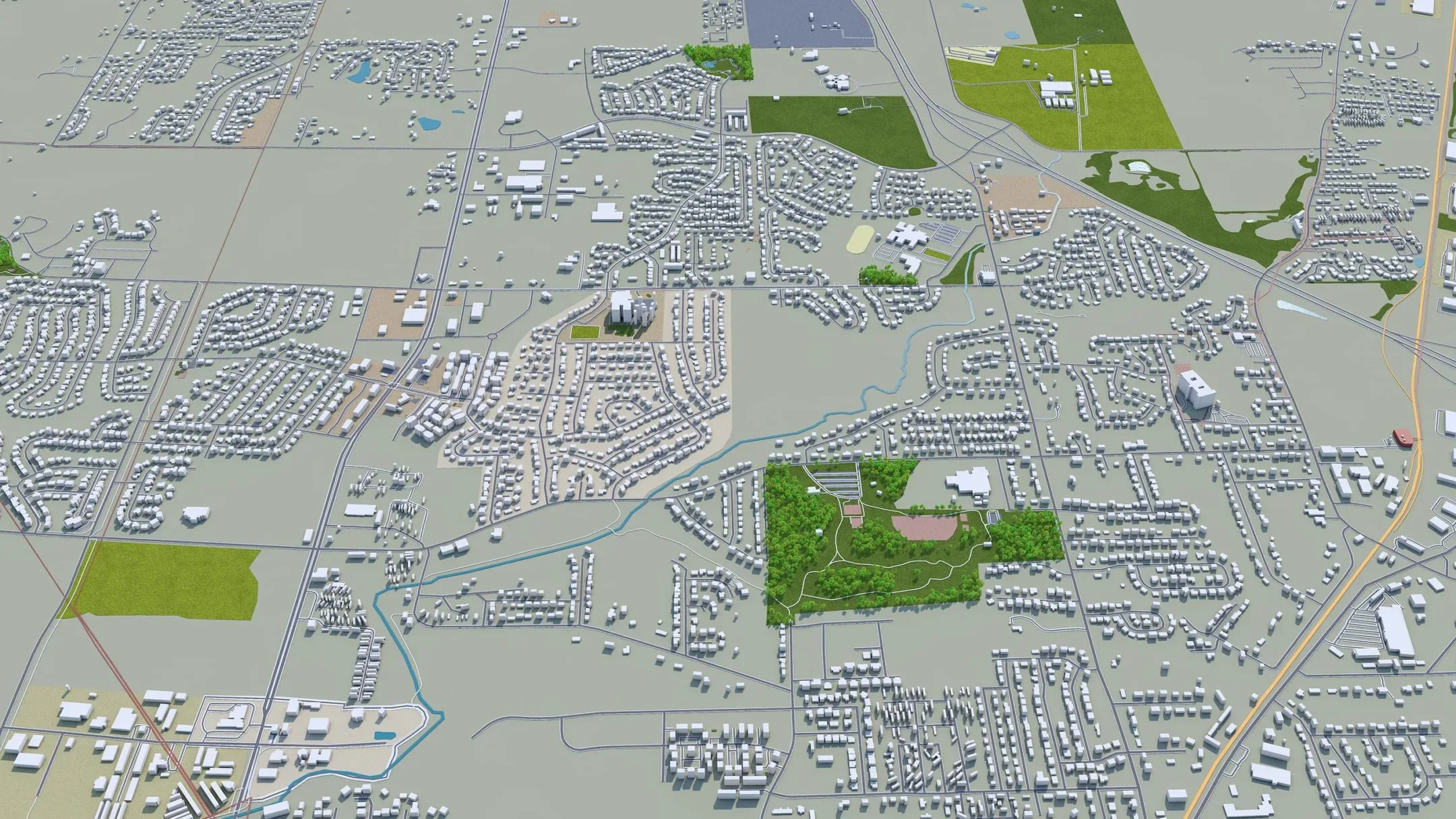 Columbia Missouri City USA 3D Model 40KM