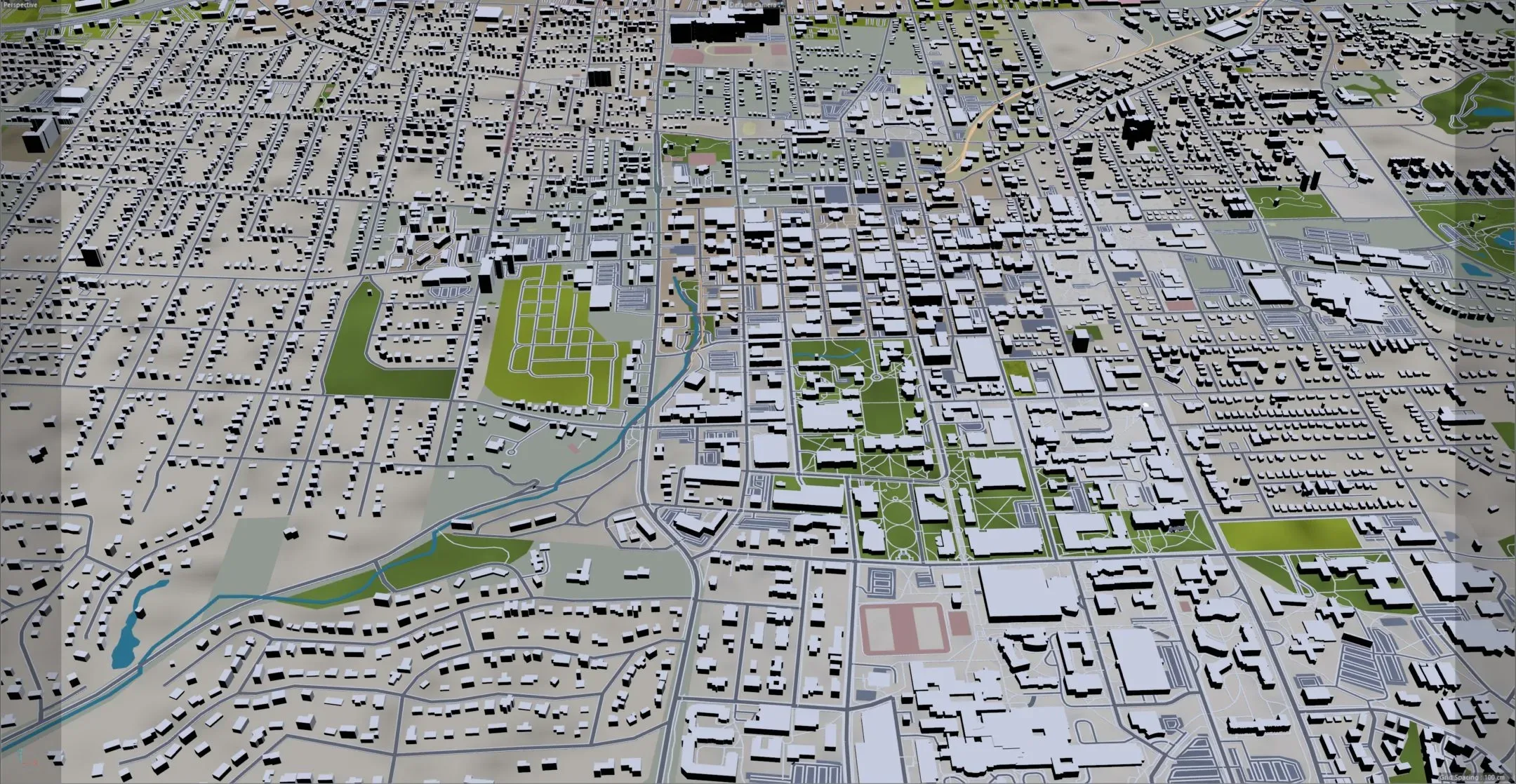 Columbia Missouri City USA 3D Model 40KM