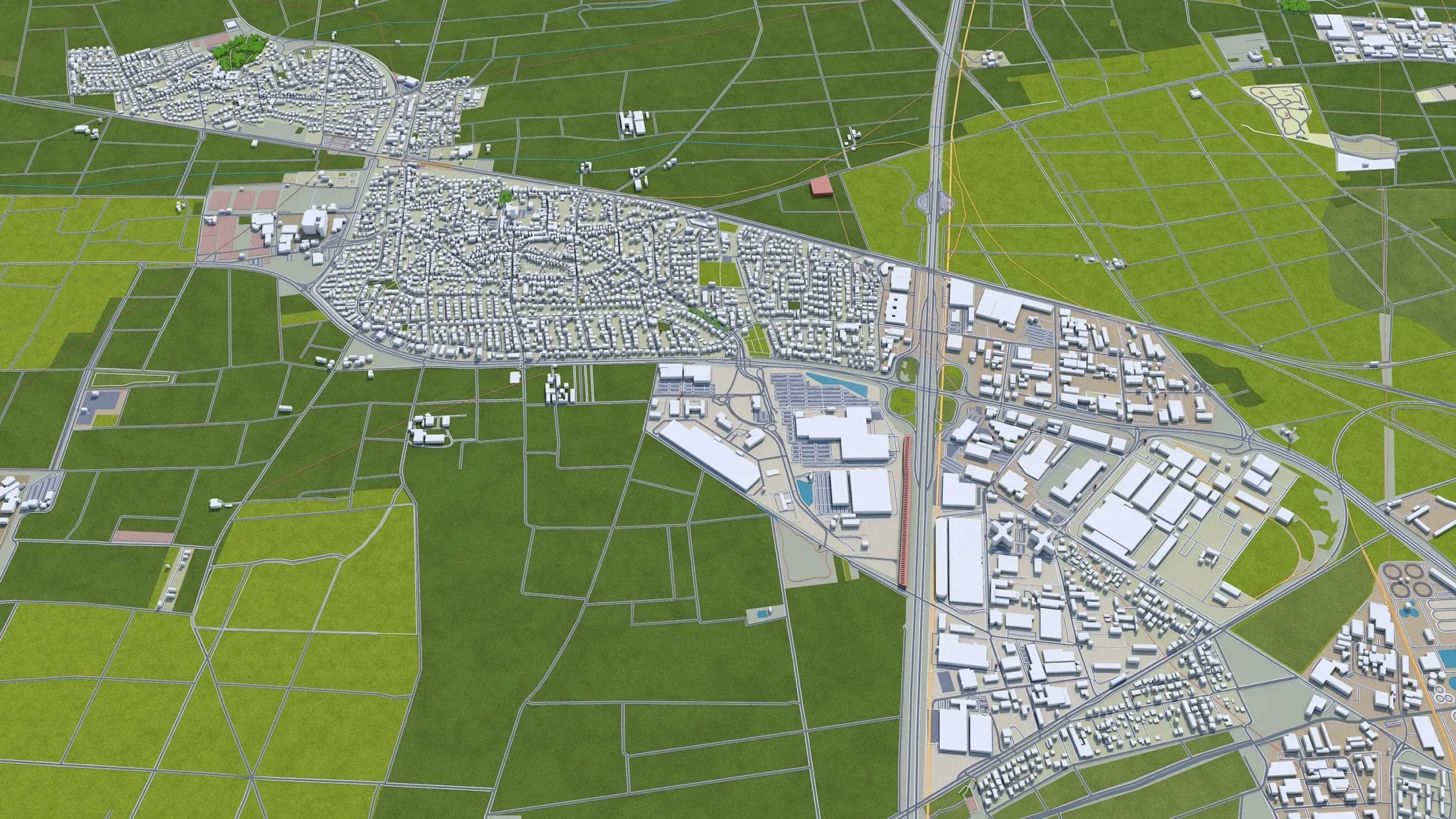 Darmstadt City Germany 3D Model 30km