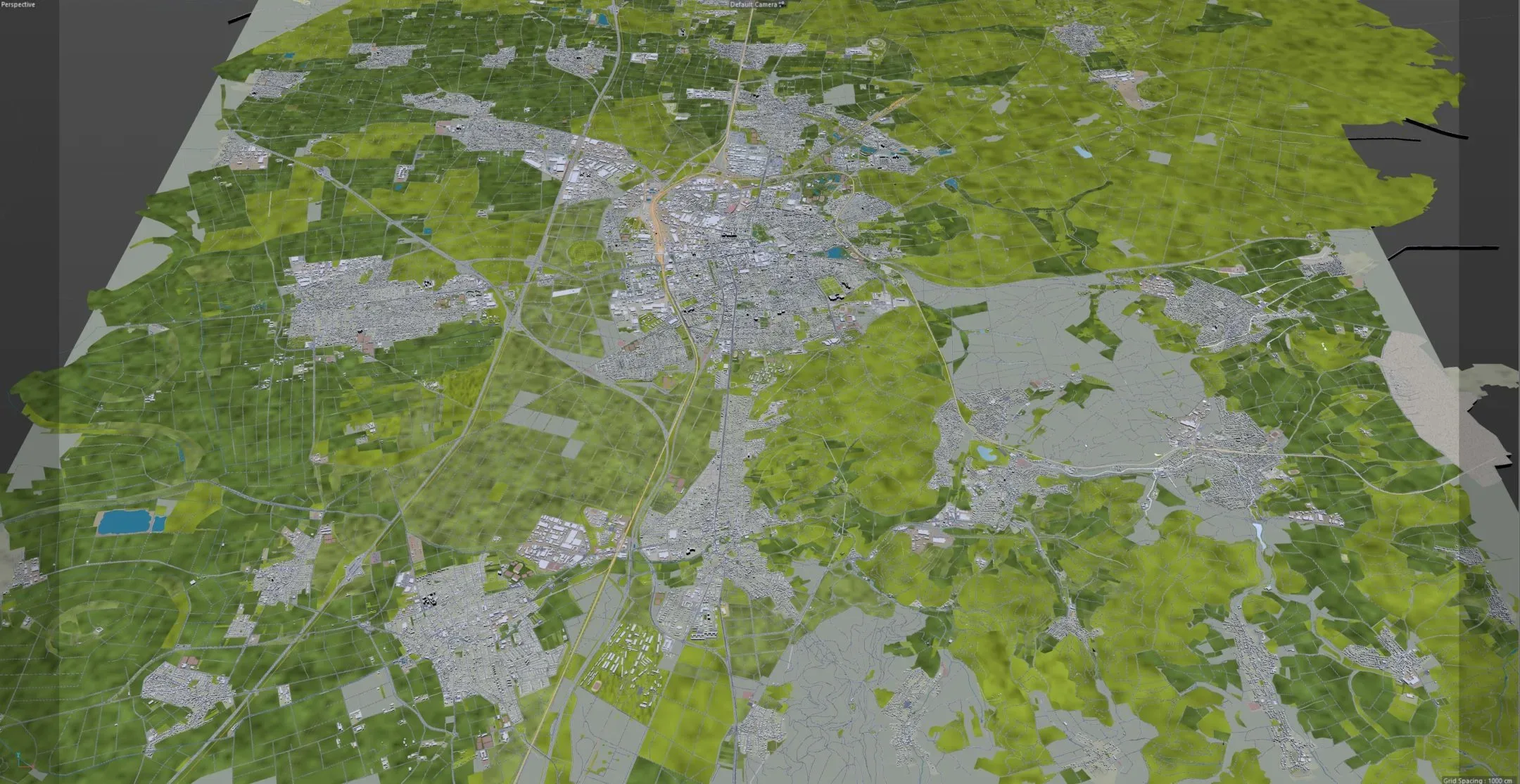 Darmstadt City Germany 3D Model 30km