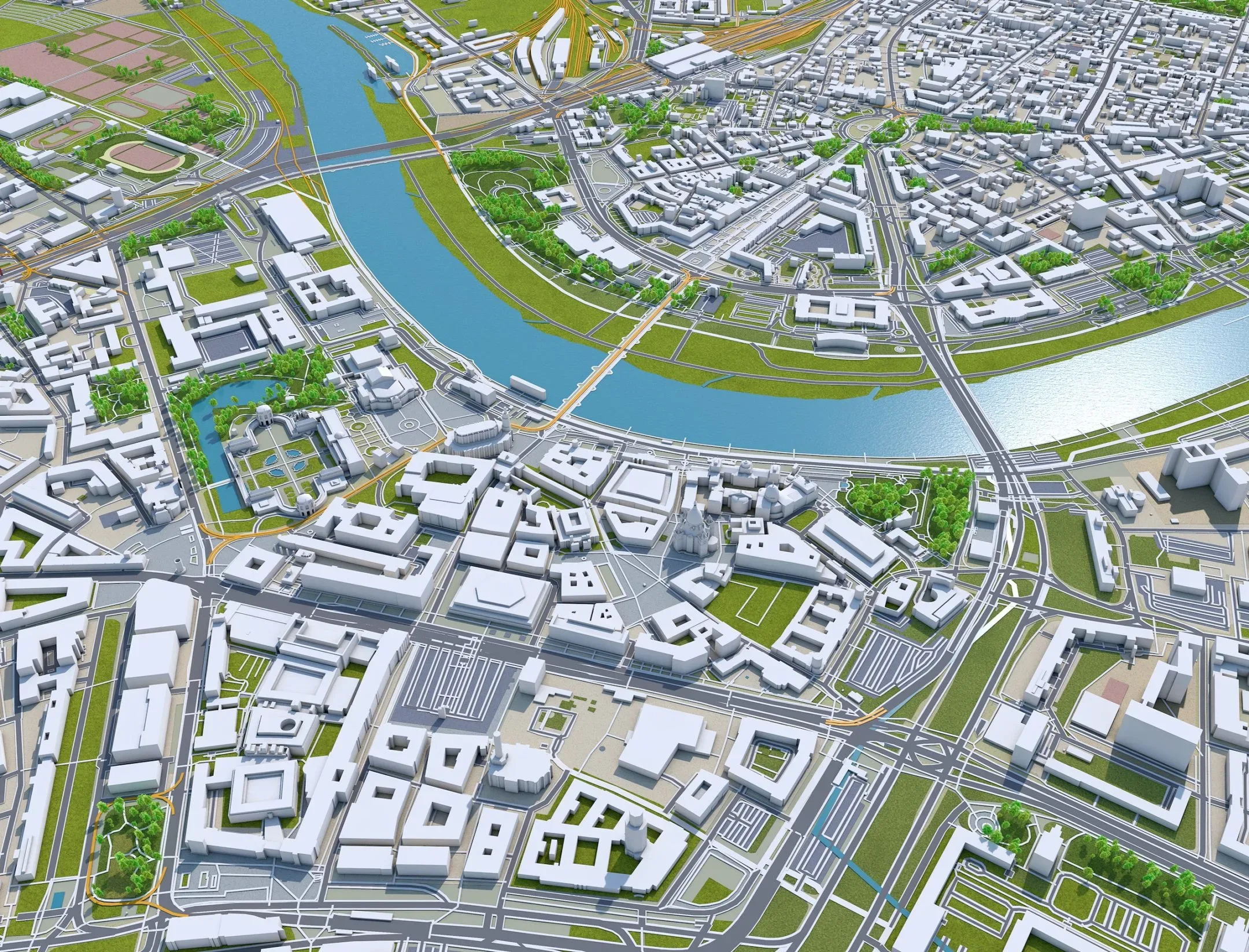 Dresden City Germany 3D Model 40Km