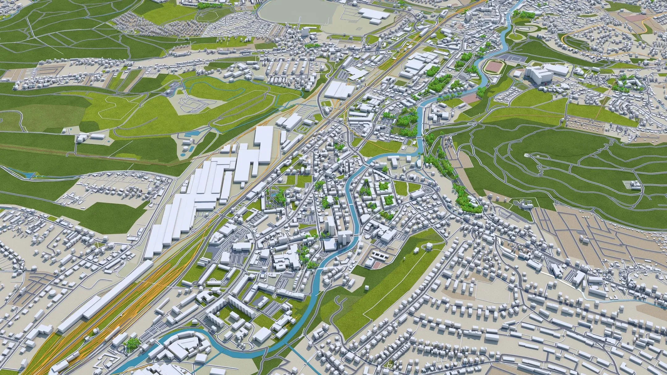 Dresden City Germany 3D Model 40Km