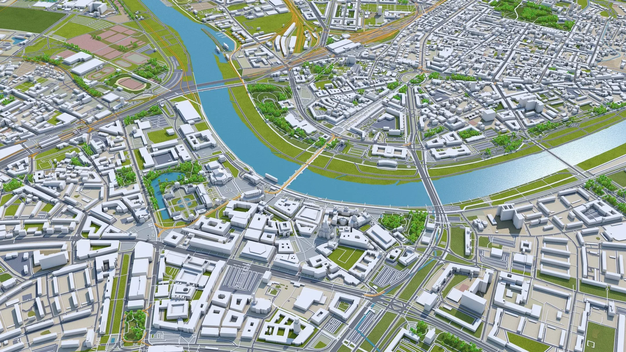 Dresden City Germany 3D Model 40Km