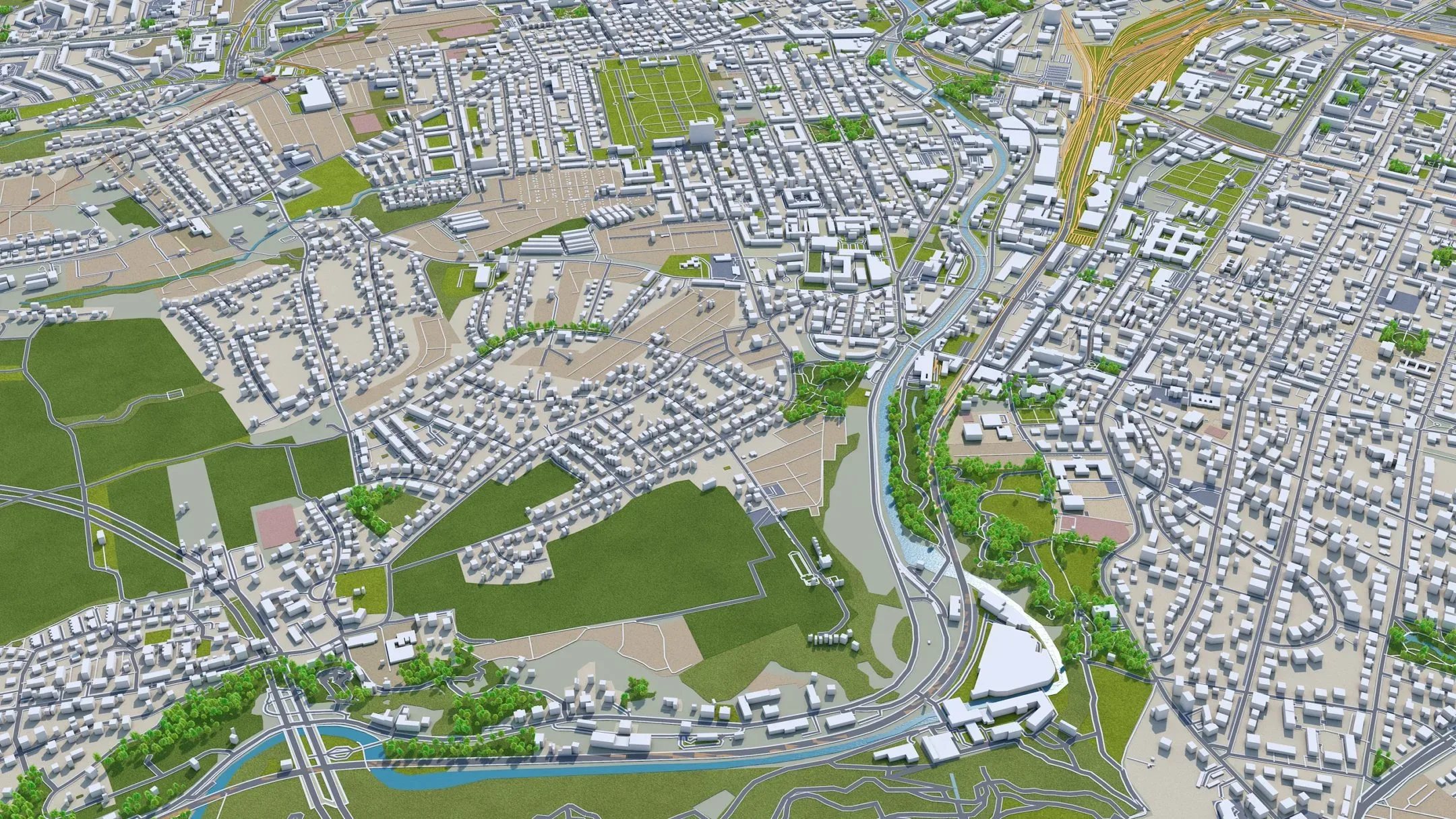Dresden City Germany 3D Model 40Km
