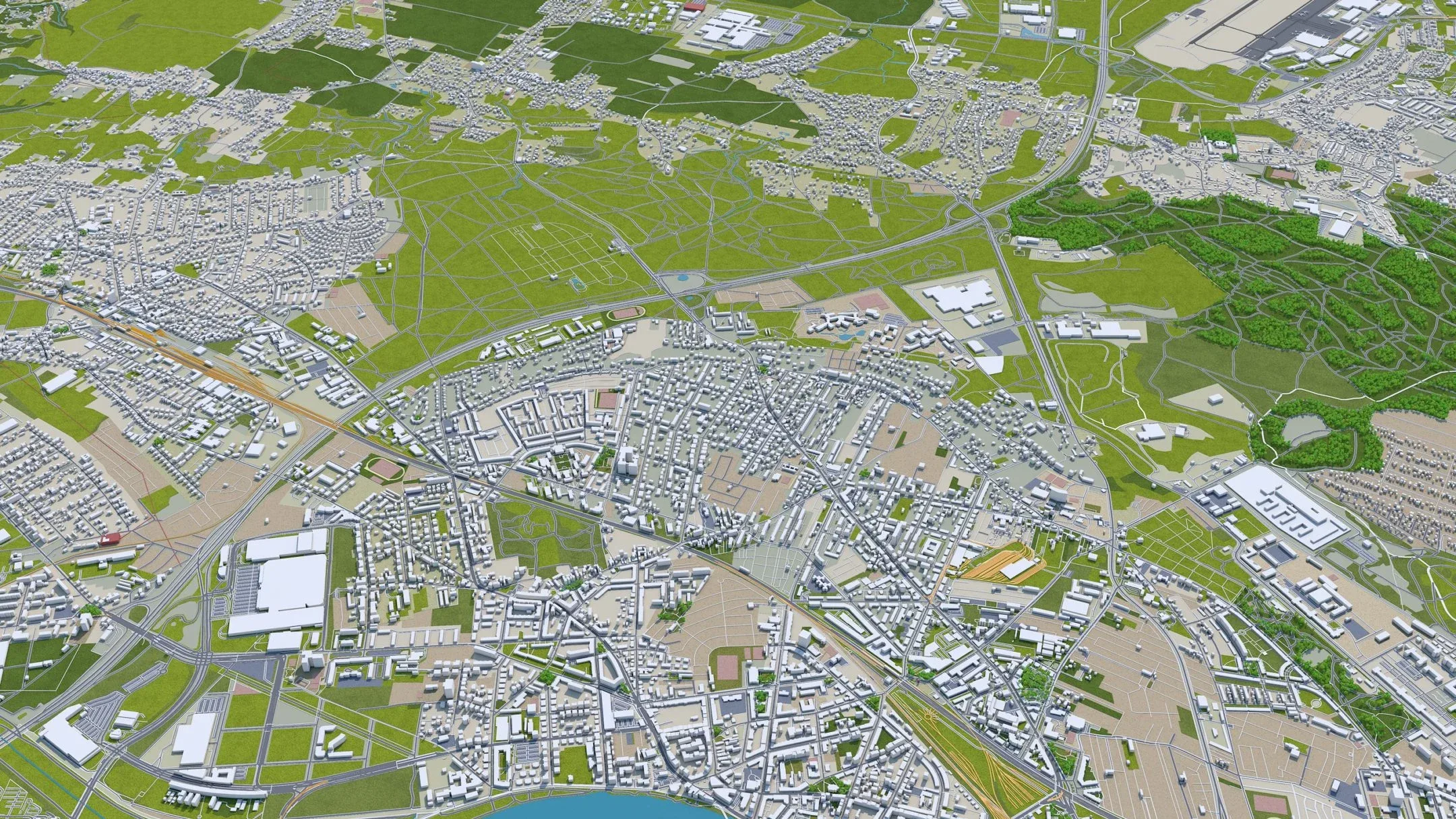 Dresden City Germany 3D Model 40Km