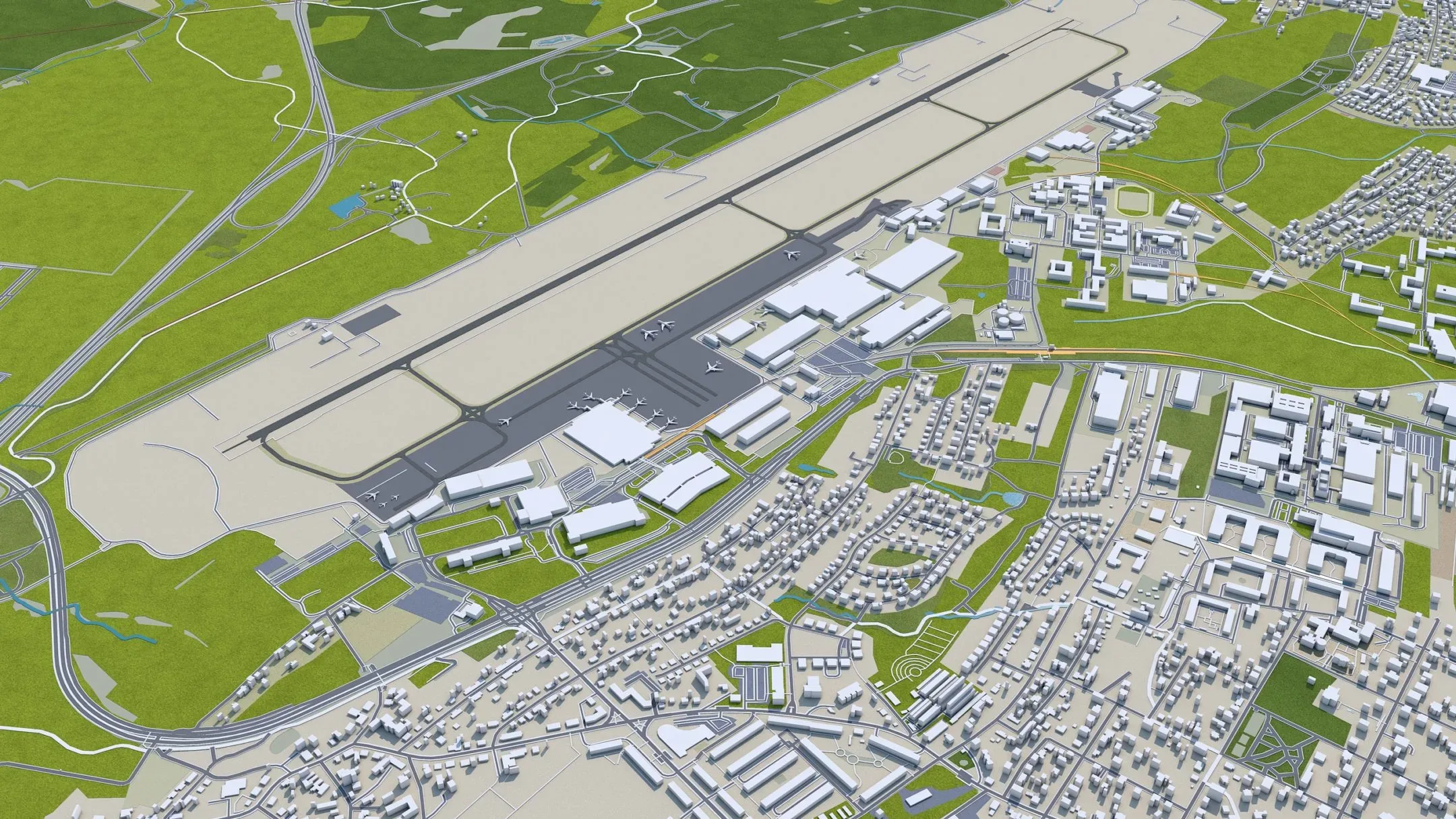 Dresden City Germany 3D Model 40Km